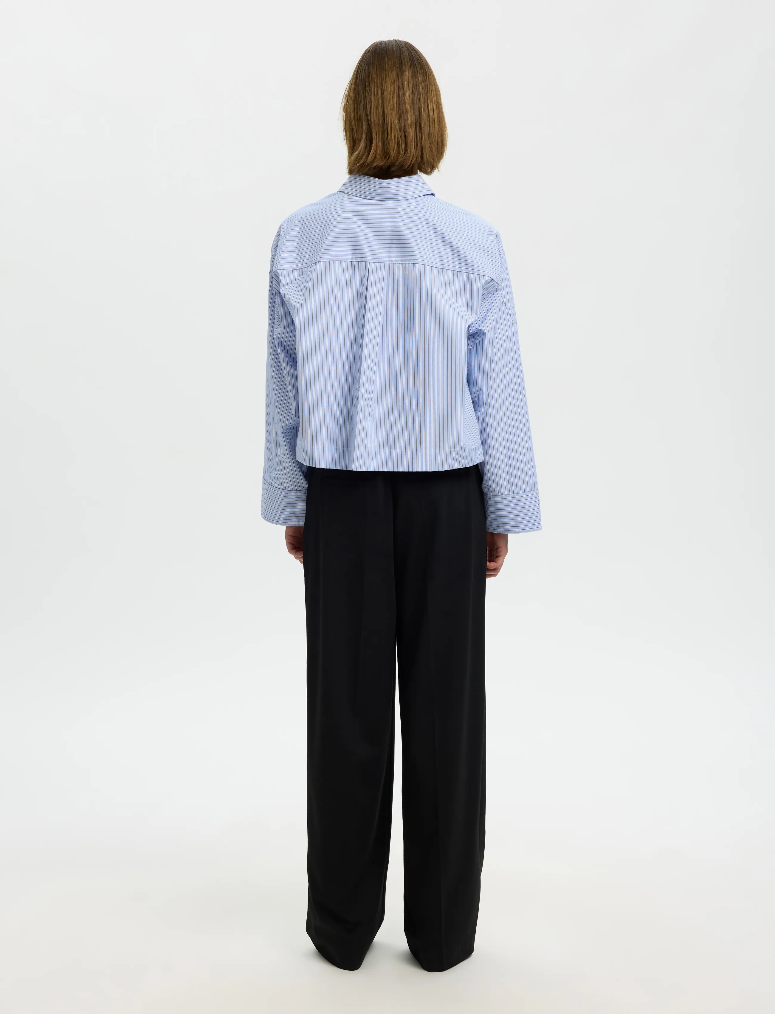 Selected - SLWDANNIE LS CROPPED BOXY SHIRT NOOS - langærmede skjorter - dark sapphire - 2