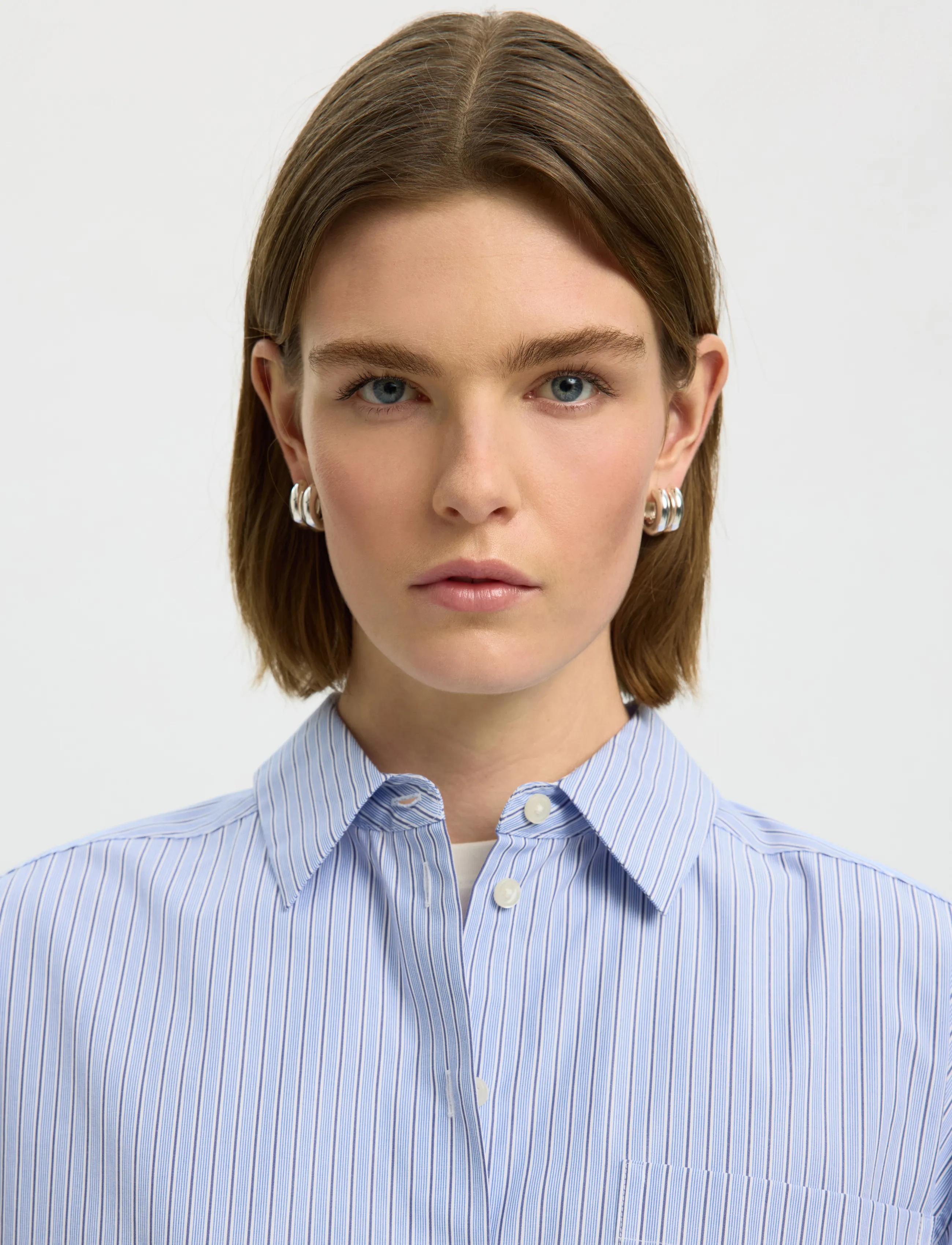 Selected - SLWDANNIE LS CROPPED BOXY SHIRT NOOS - langærmede skjorter - dark sapphire - 4