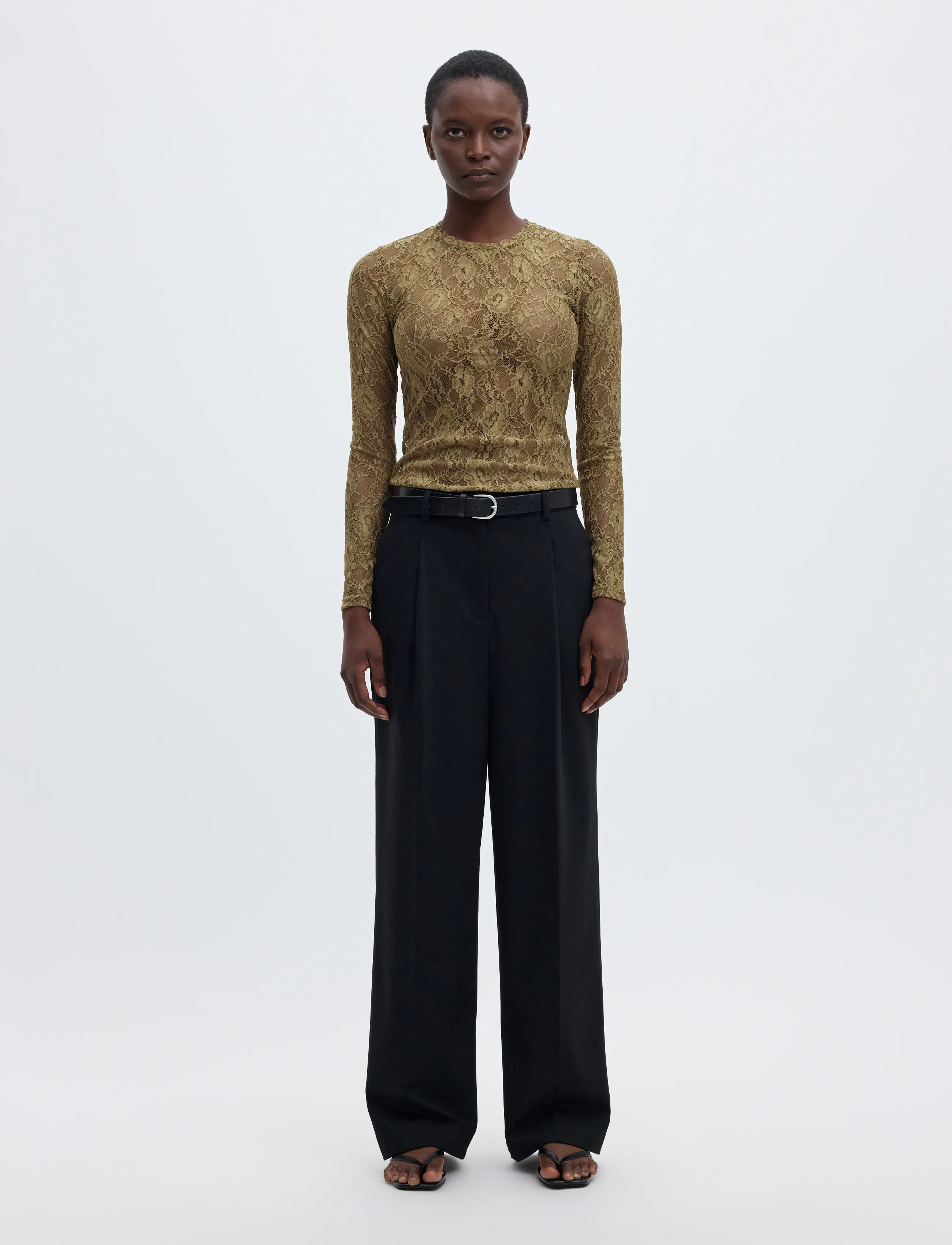 Selected - SLWMISTA LS O-NECK TOP - langärmlige tops - fir green - 3