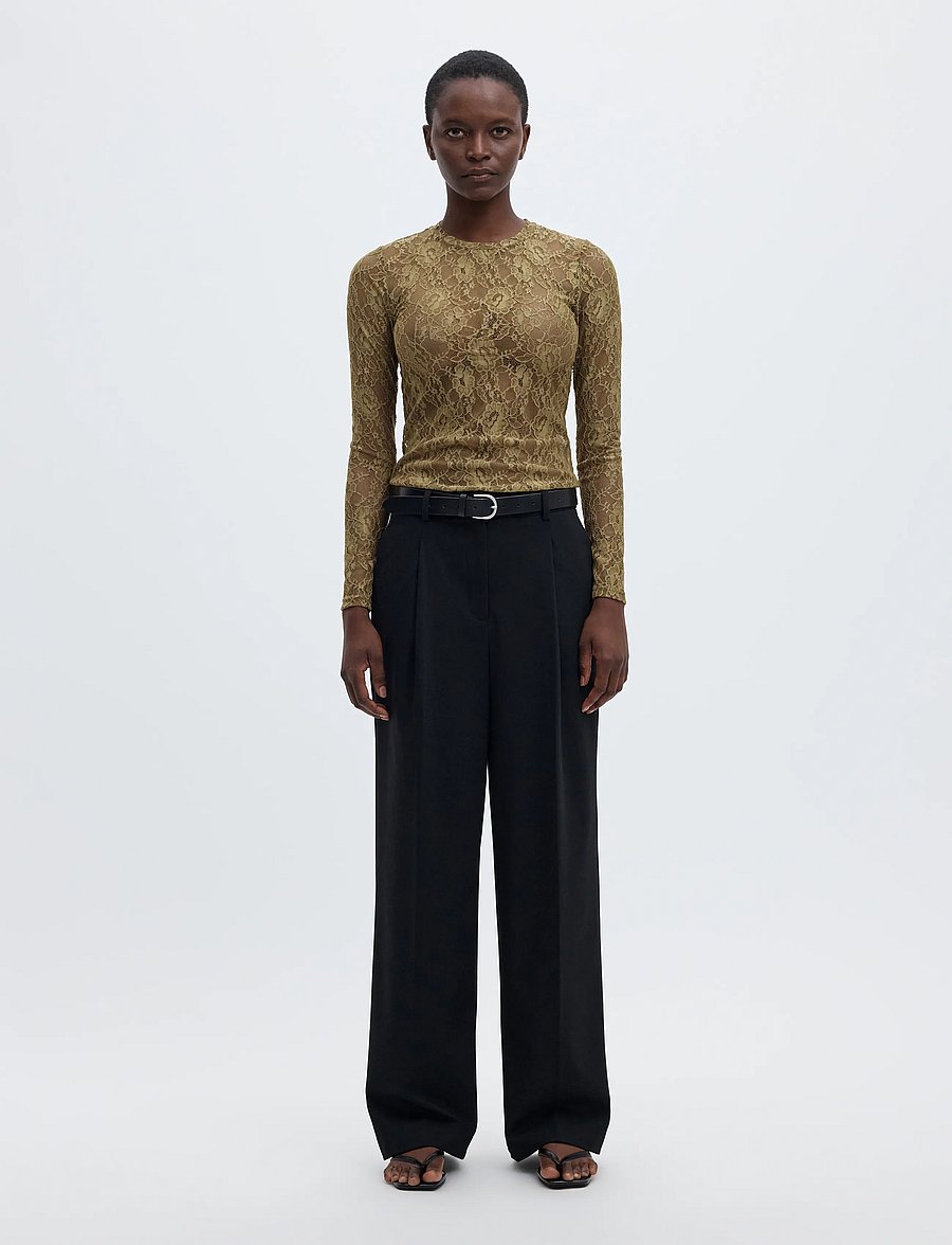 Selected - SLWMISTA LS O-NECK TOP - langärmlige tops - fir green - 3