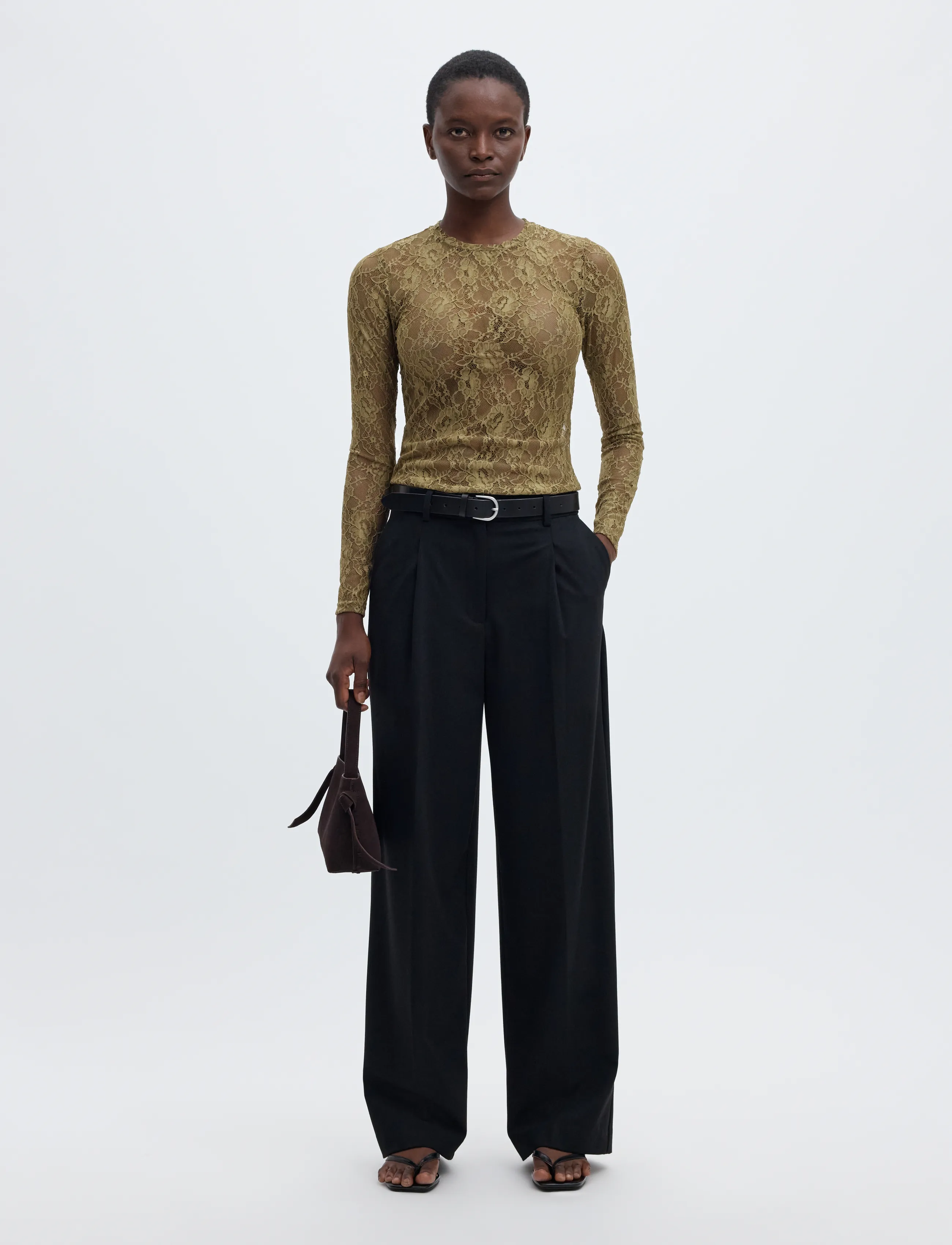 Selected - SLWMISTA LS O-NECK TOP - langärmlige tops - fir green - 5