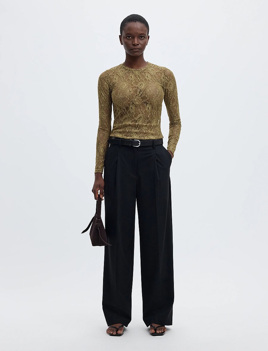 Selected - SLWMISTA LS O-NECK TOP - langärmlige tops - fir green - 5