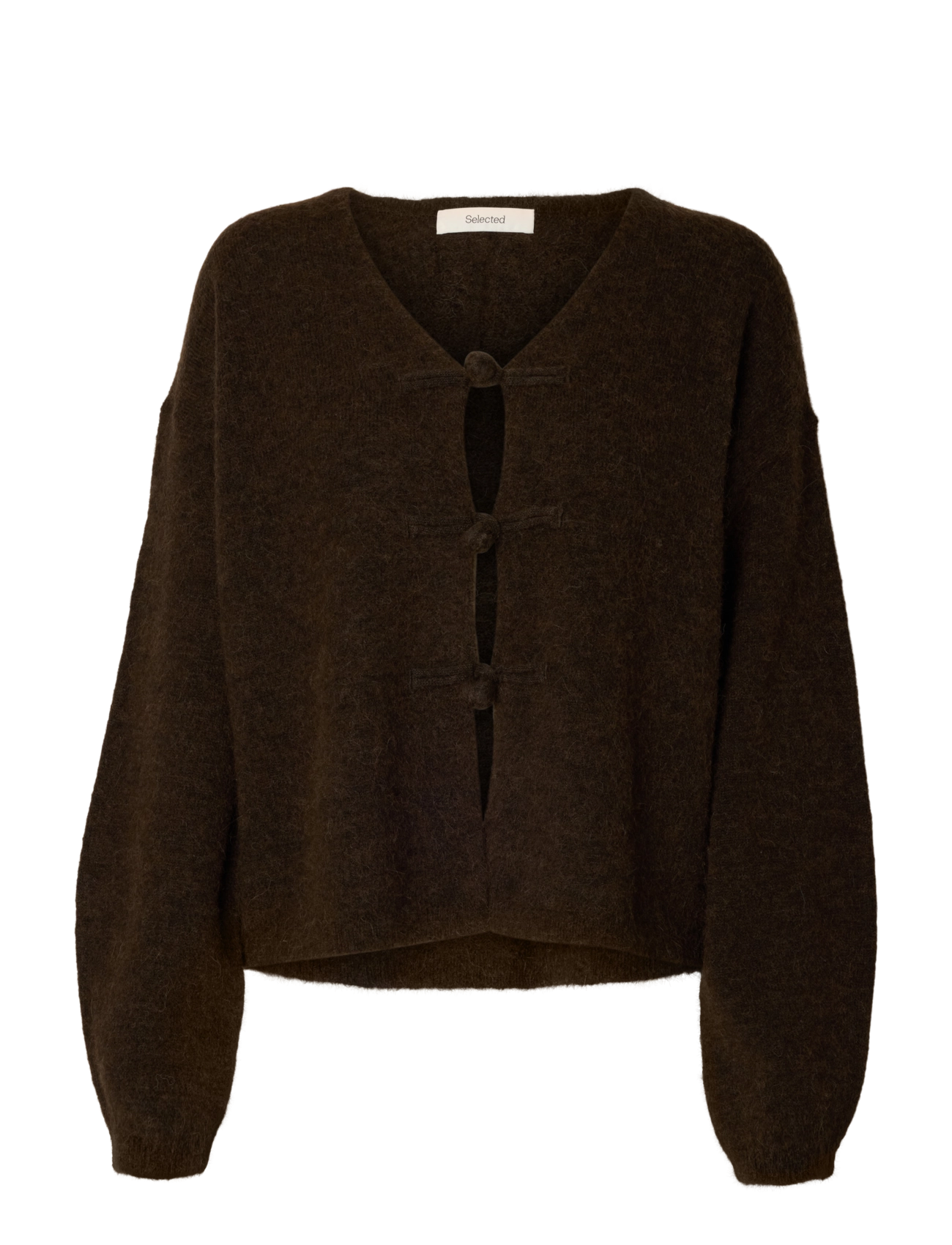 Selected SLWLULU LS DUFFLE KNIT CARDIGAN - Tänavastiil - DELICIOSO / brown
