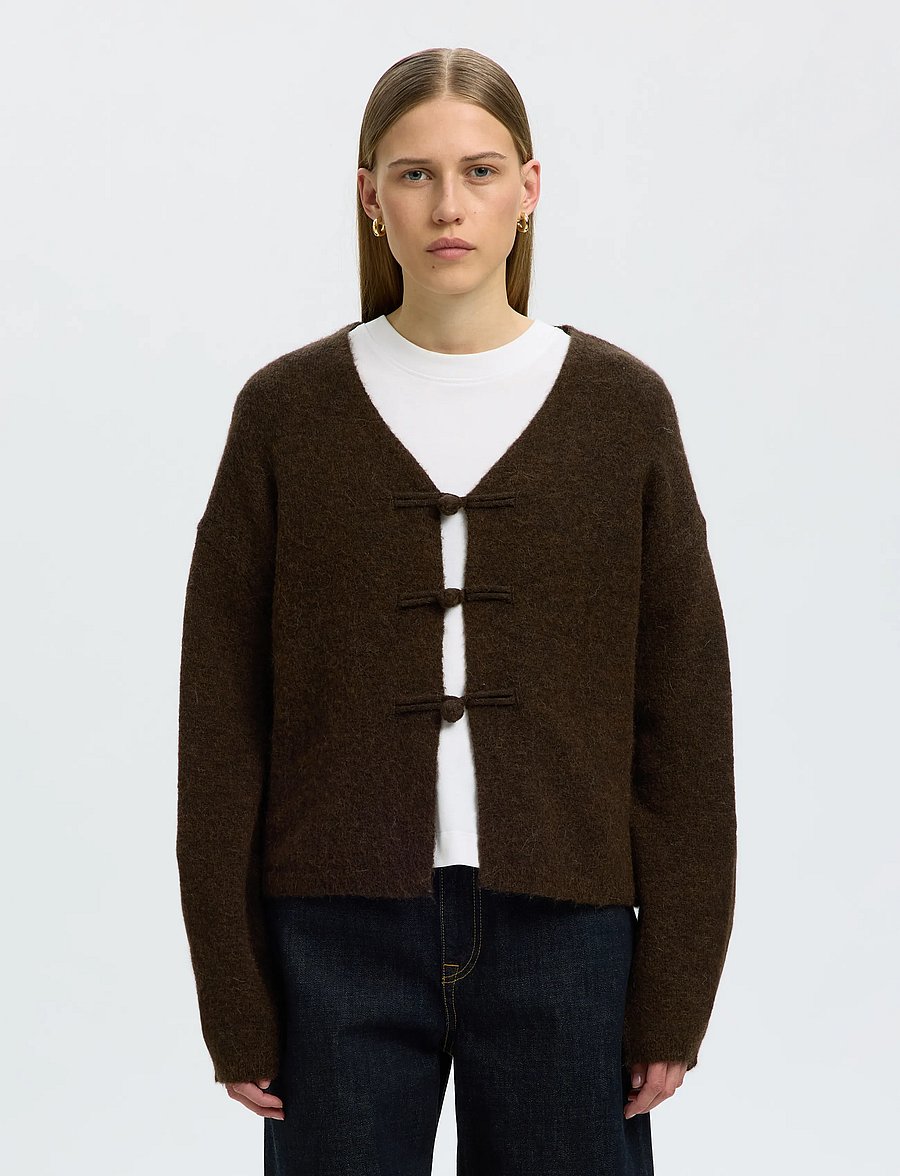 Selected - SLWLULU LS DUFFLE KNIT CARDIGAN - kardiganid - delicioso - 0