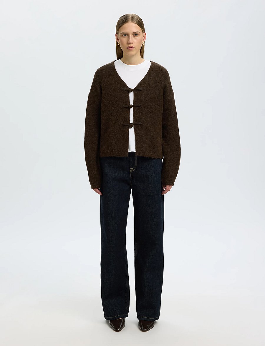 Selected - SLWLULU LS DUFFLE KNIT CARDIGAN - kardiganid - delicioso - 3