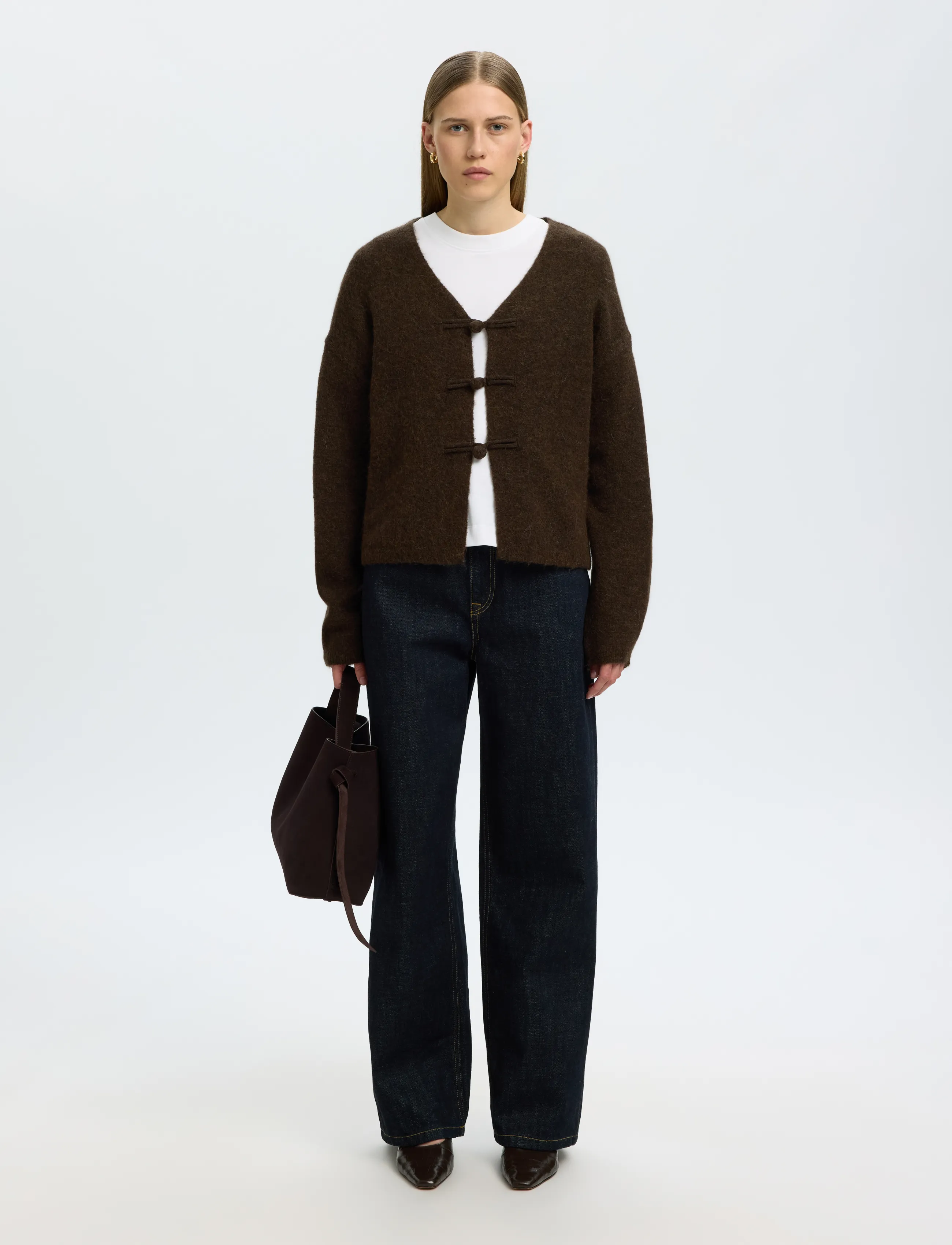 Selected - SLWLULU LS DUFFLE KNIT CARDIGAN - kardiganid - delicioso - 5