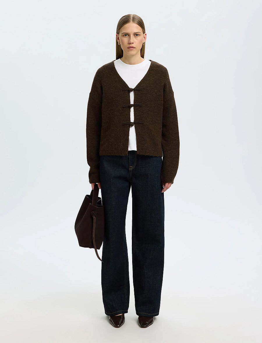 Selected - SLWLULU LS DUFFLE KNIT CARDIGAN - kardiganid - delicioso - 5