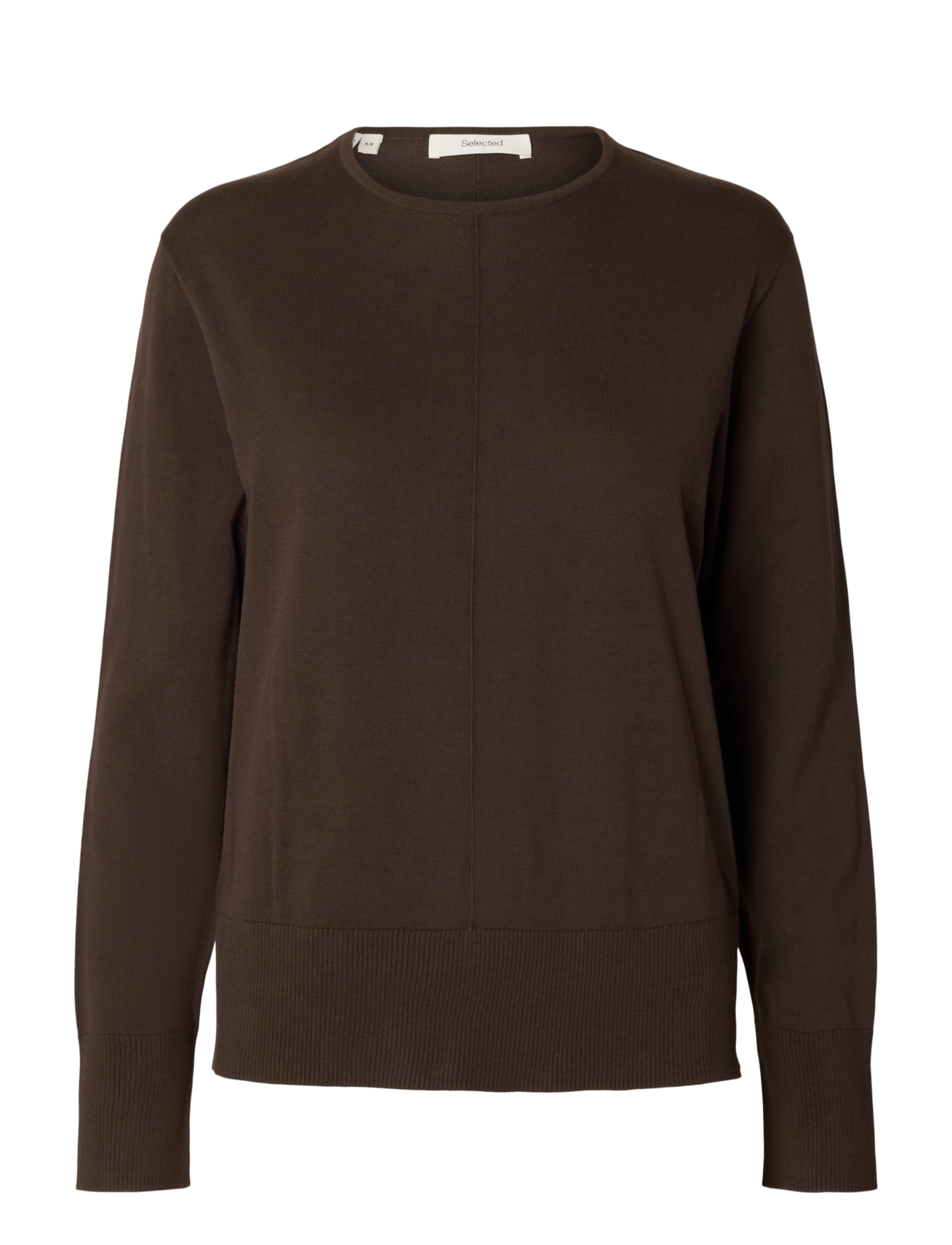 Selected SLWTOLEDO LS KNIT O-NECK - Kollektioner - DELICIOSO / brown