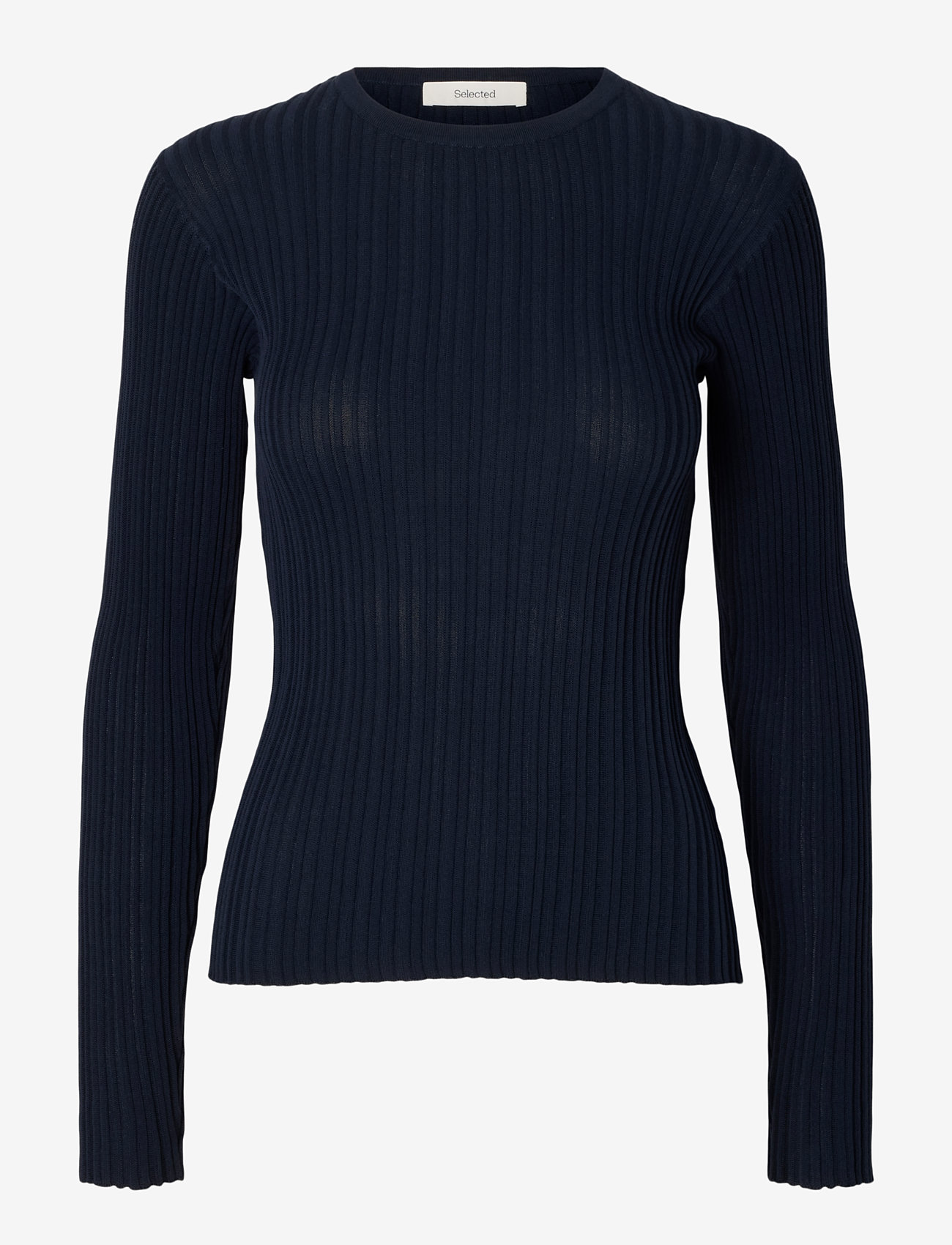 Selected SLWTOLEDO LS KNIT STRUCTURE O-NECK - Riided - DARK SAPPHIRE / navy