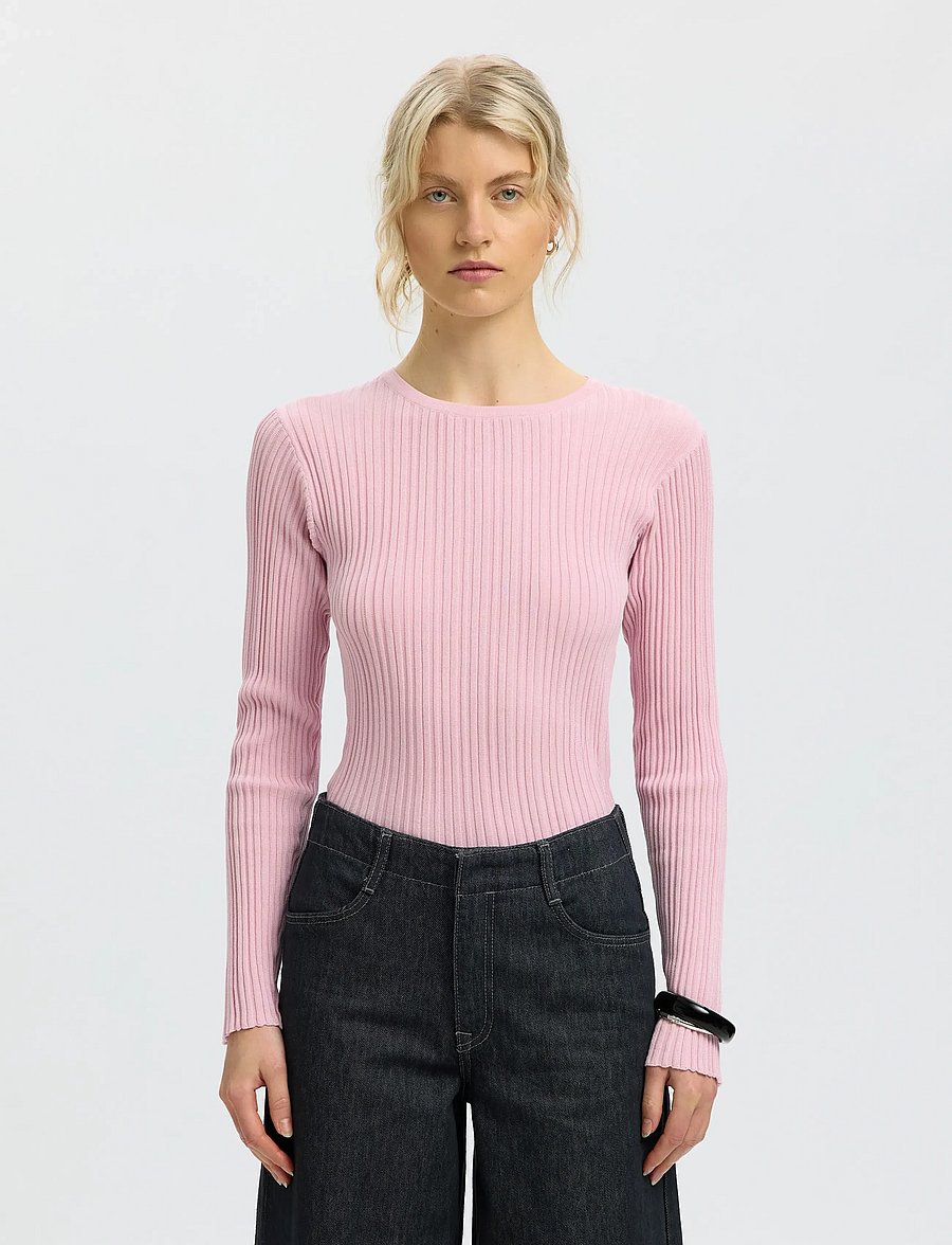 Selected - SLWTOLEDO LS KNIT STRUCTURE O-NECK - pullover - winsome orchid - 0