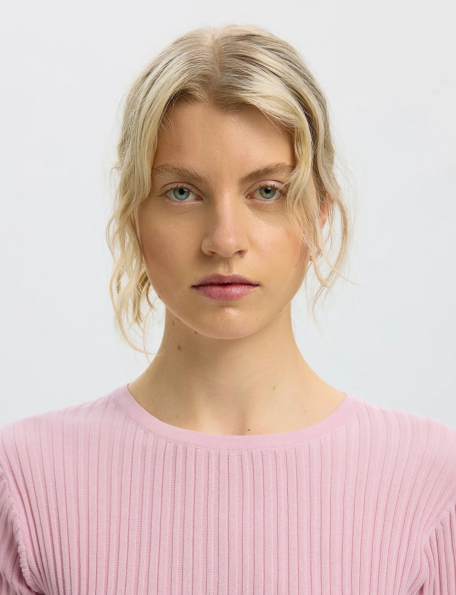 Selected - SLWTOLEDO LS KNIT STRUCTURE O-NECK - pullover - winsome orchid - 4