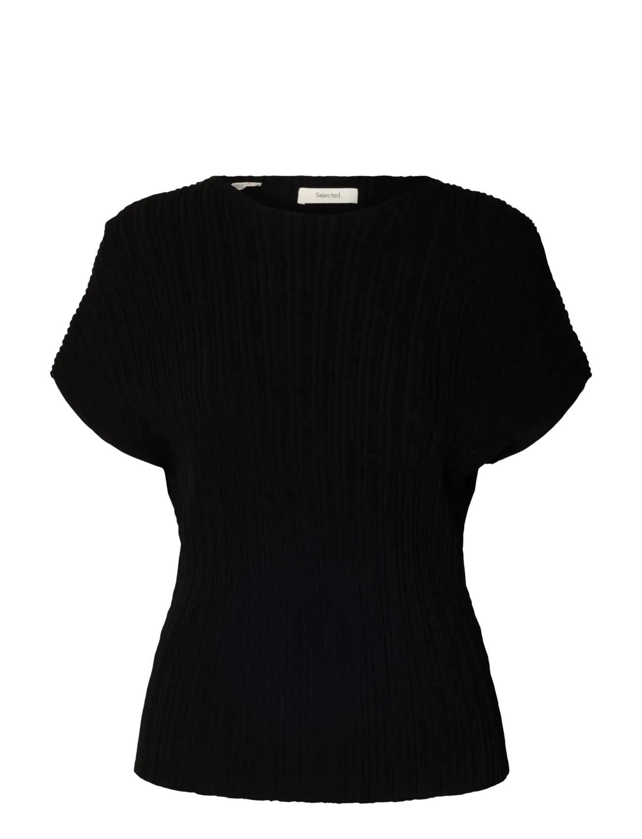 Selected SLWCARLY 2/4 STRUCTURE O-NECK - Kleidung - BLACK / black