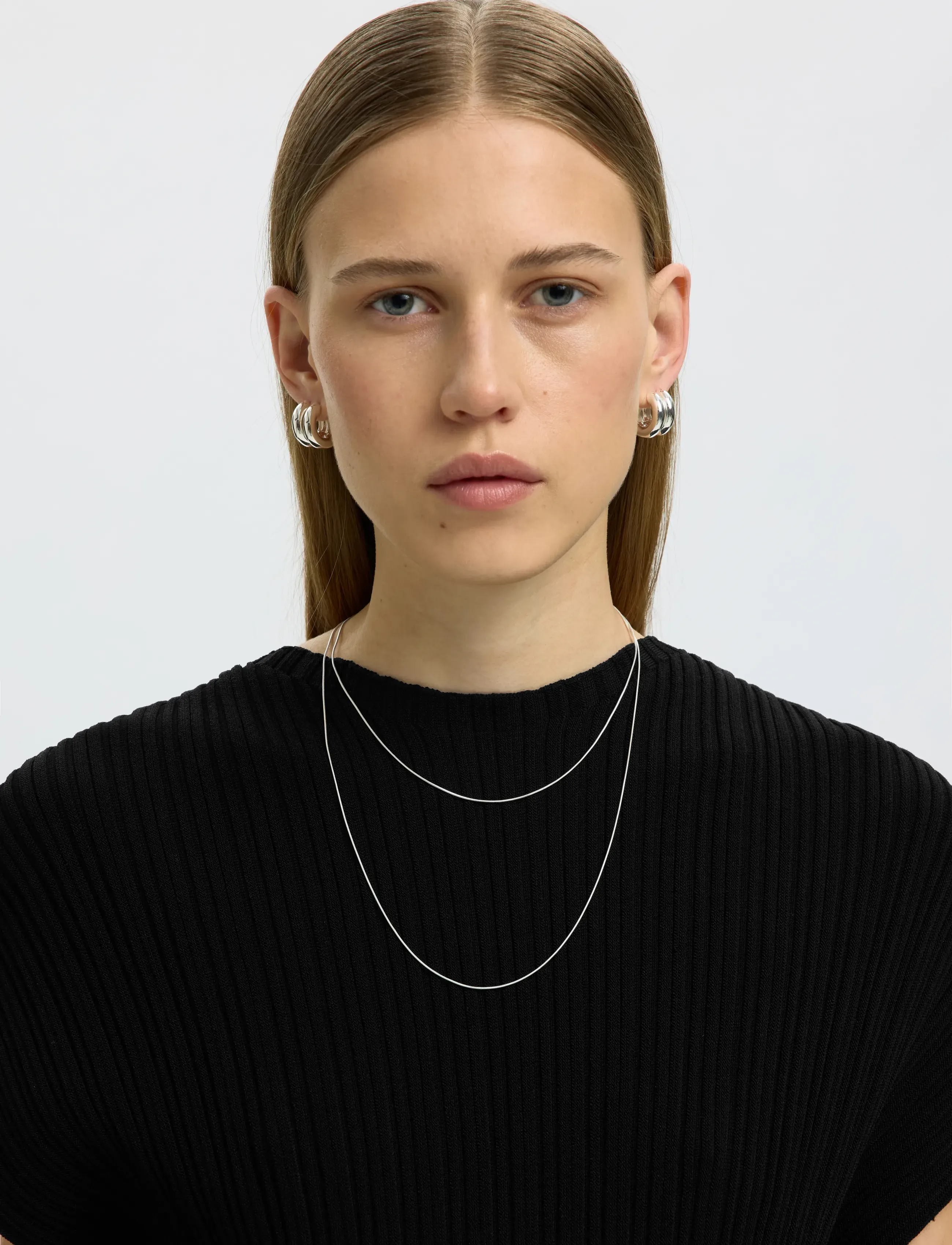 Selected - SLWCARLY 2/4 STRUCTURE O-NECK - stickade tröjor - black - 4