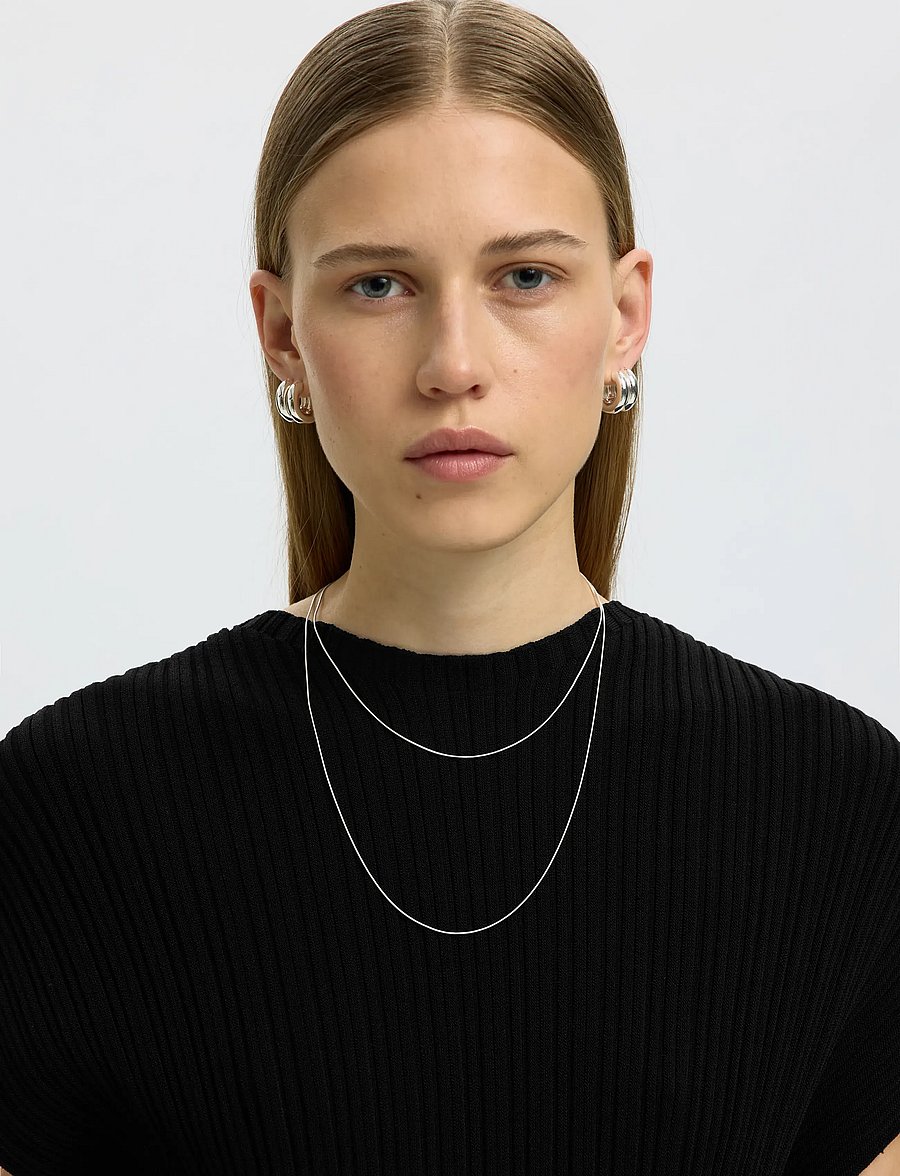 Selected - SLWCARLY 2/4 STRUCTURE O-NECK - pullover - black - 4