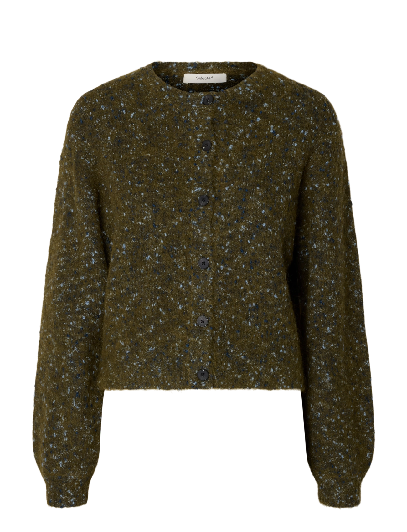 Selected SLWKAT LS KNIT SHORT CARDIGAN - Transitional Layering - FIR GREEN / green