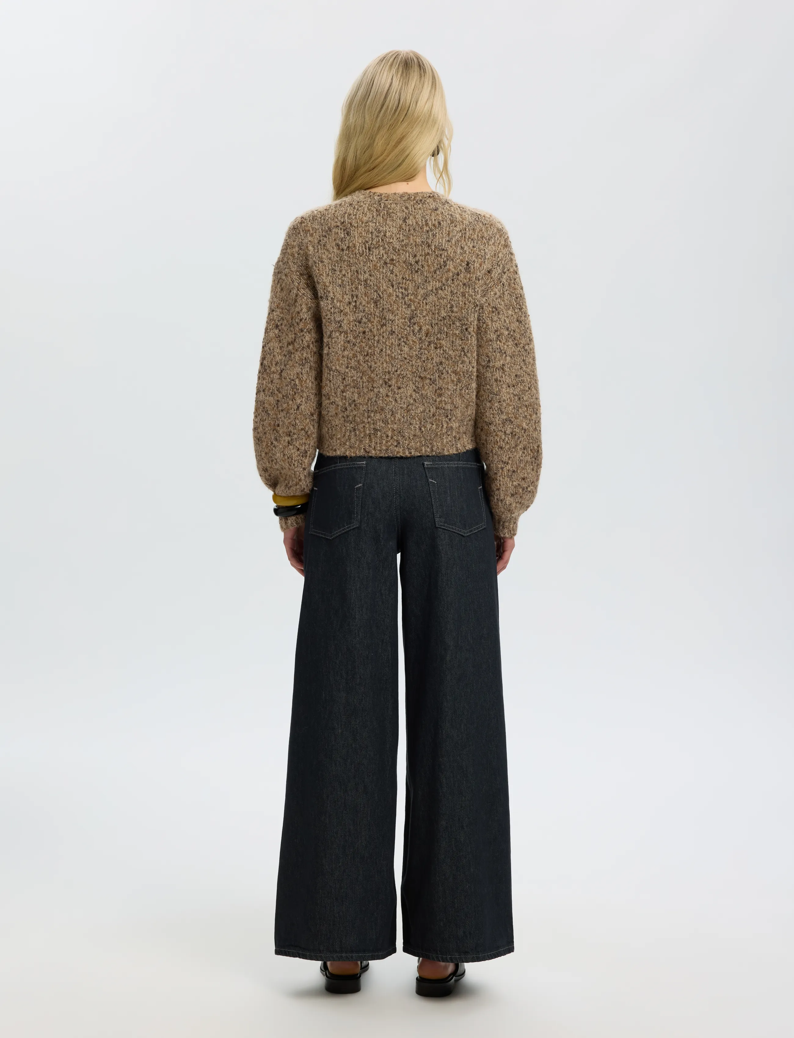 Selected - SLWKAT LS KNIT SHORT CARDIGAN - cardigans - travertine - 2