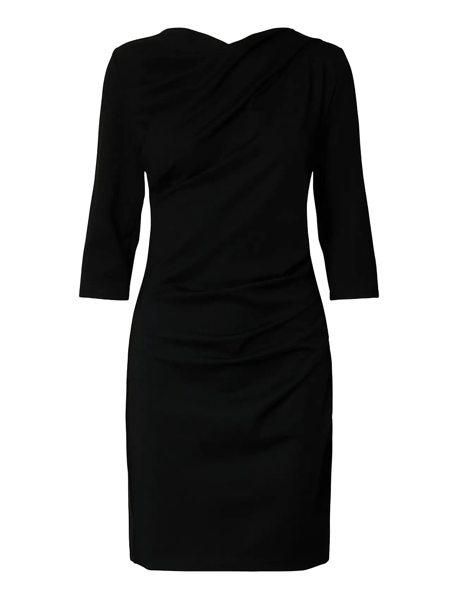 Selected - SLFIRA-CAROLINA 3/4 SHORT DRESS - liibuvad kleidid - black - 0