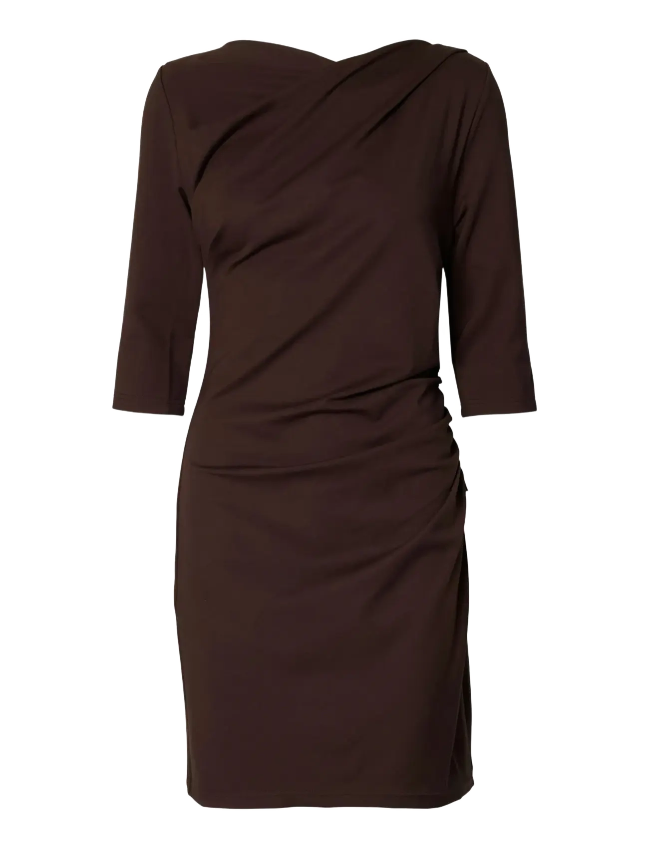 Selected Slfira-Carolina 3/4 Short Dress, L, Brown, Kjoler > Kort Kjole, Dame