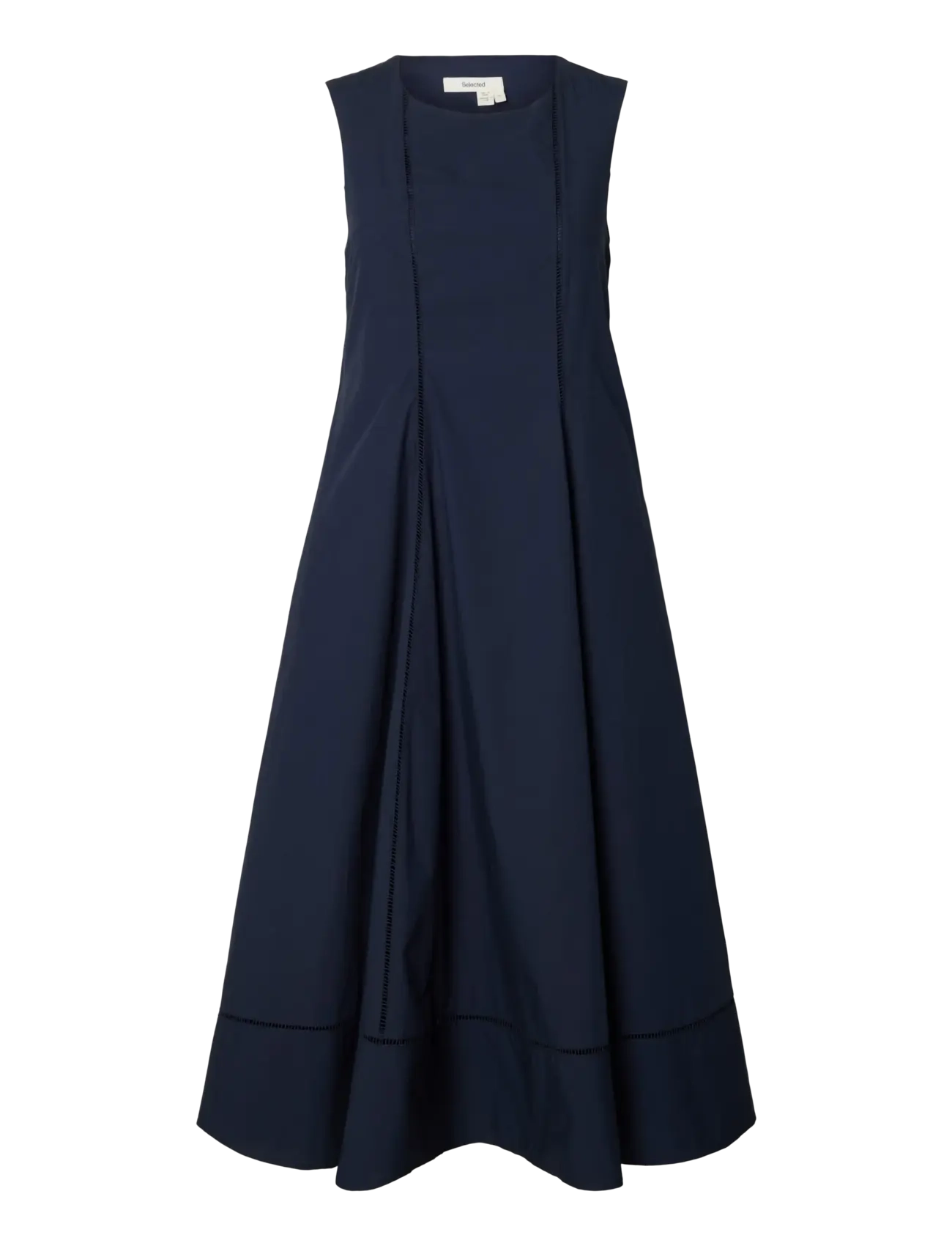 SELECTED Slfdelia Reg Sl Midi Ladder Stitch Kleid Navy - 38 - Damen