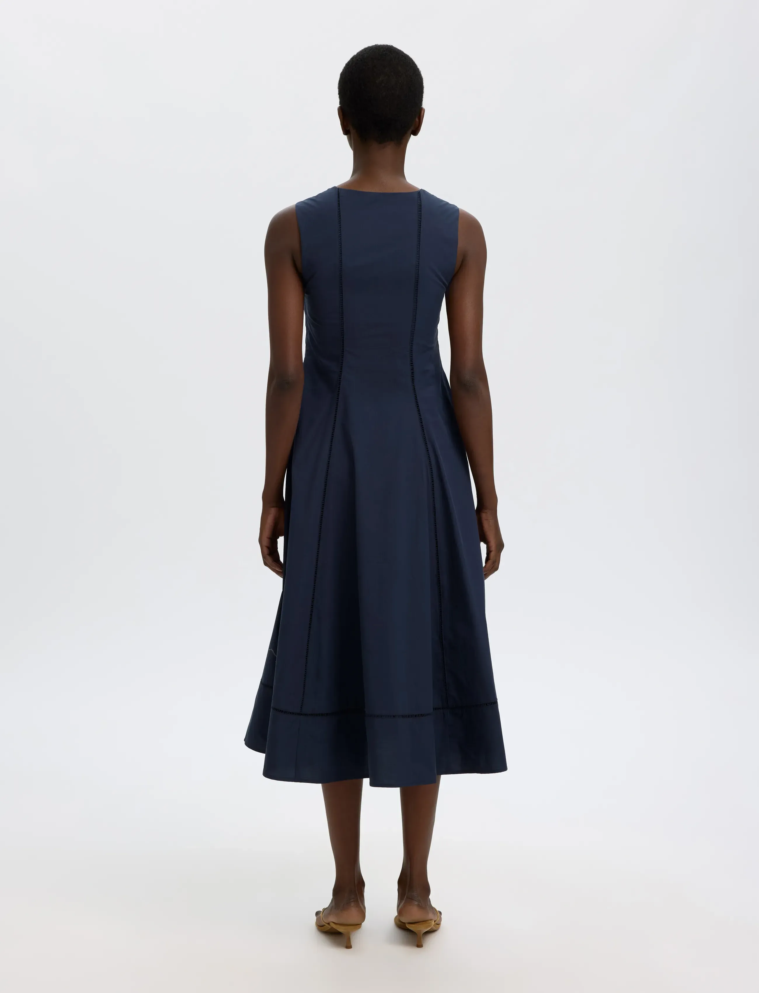 Selected - SLFDELIA REG SL MIDI LADDER STITCH DRESS - midi kjoler - dark sapphire - 2