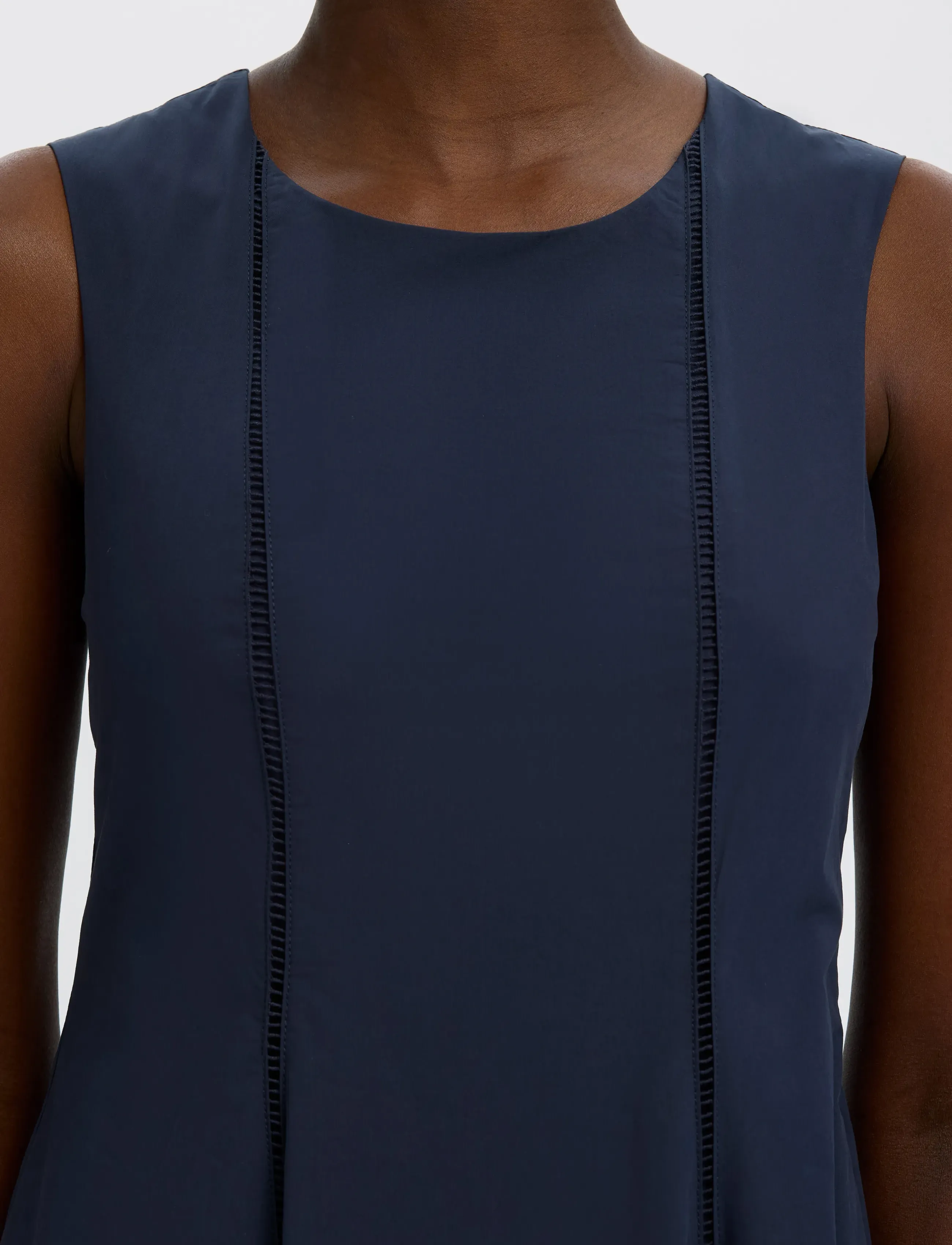 Selected - SLFDELIA REG SL MIDI LADDER STITCH DRESS - midi kjoler - dark sapphire - 4