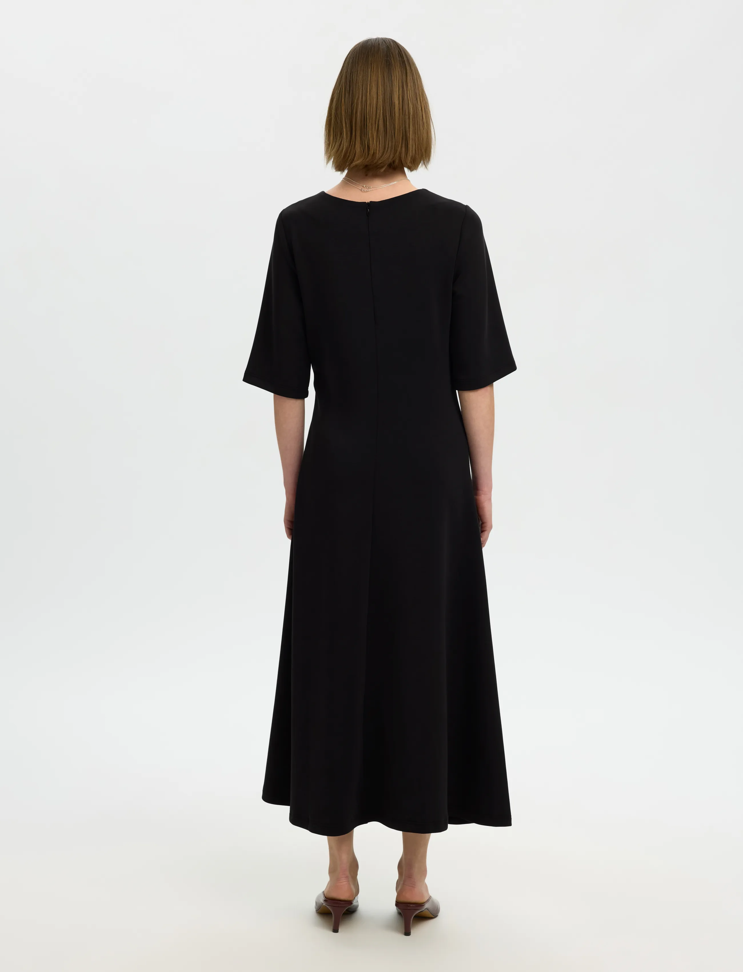 Selected - SLWTENNY SS O-NECK DRESS NOOS - sommerkjoler - black - 2