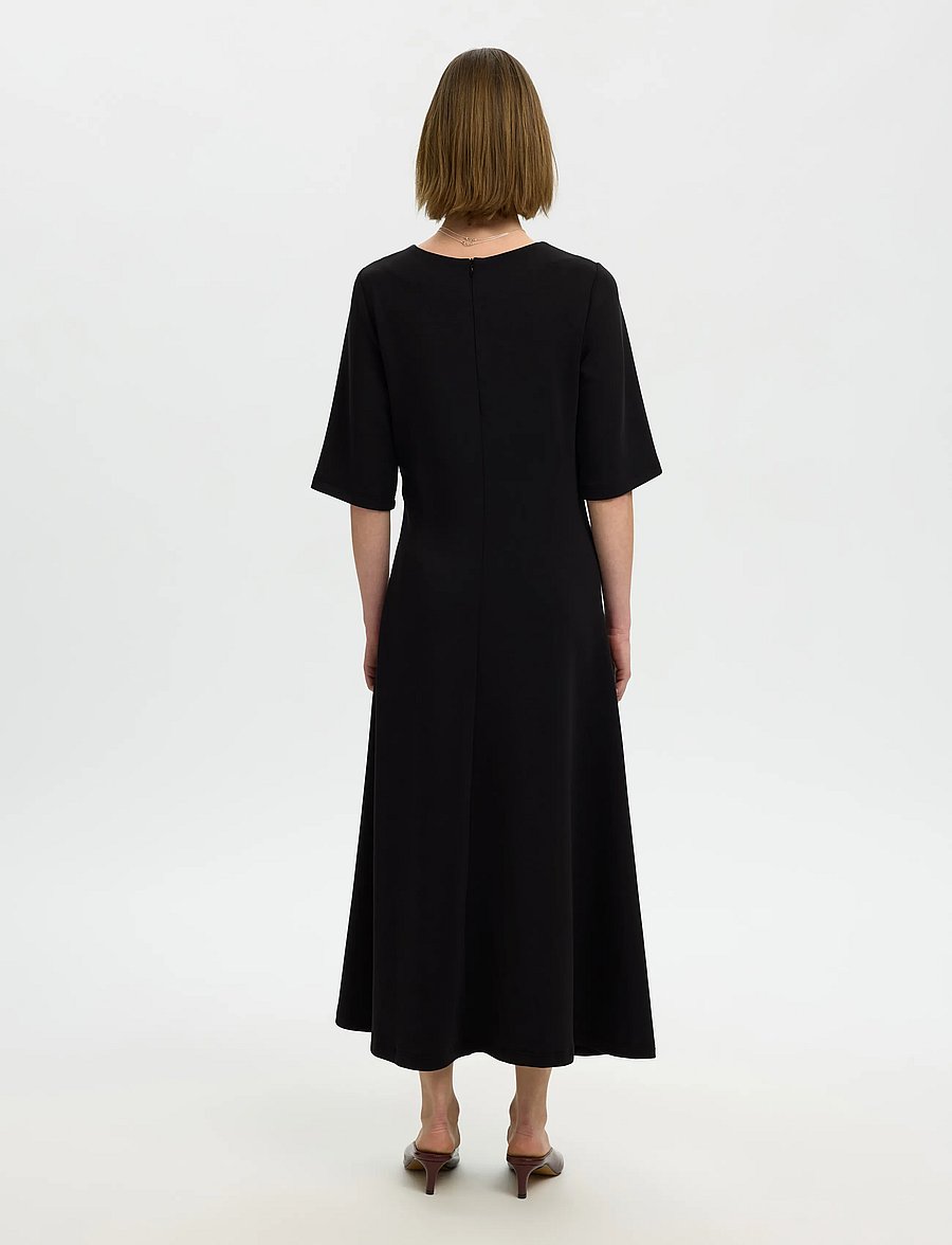 Selected - SLWTENNY SS O-NECK DRESS NOOS - sommerkjoler - black - 2