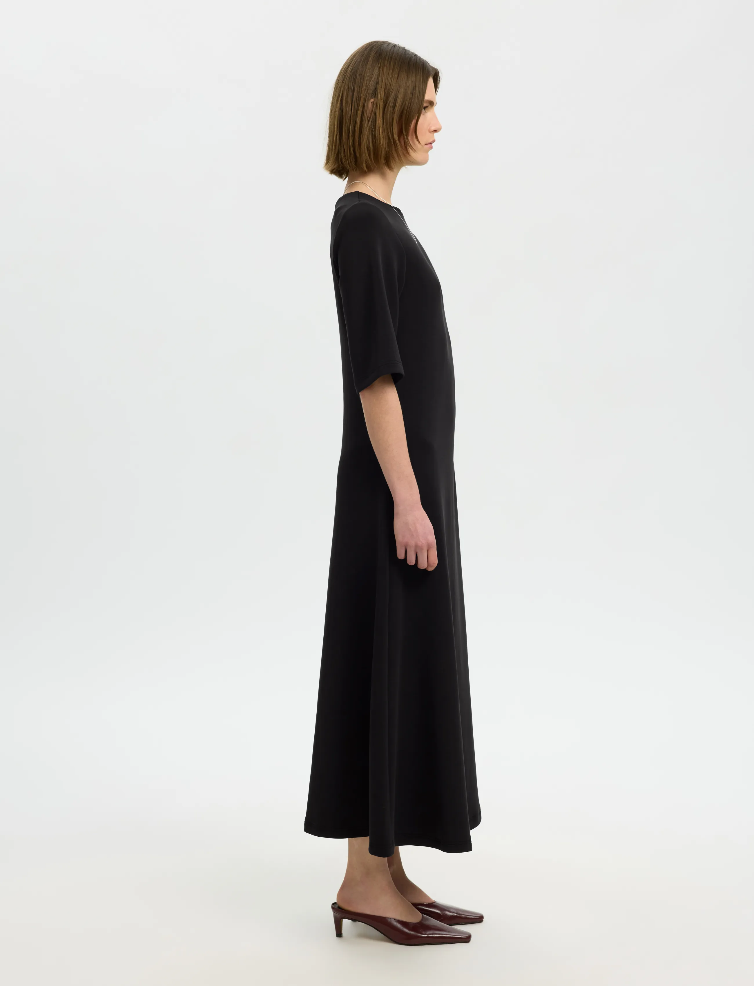Selected - SLWTENNY SS O-NECK DRESS NOOS - sommerkjoler - black - 4