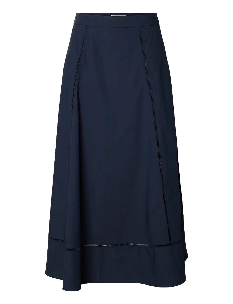 Selected - SLFDELIA ANKLE LADDER STITCH SKIRT B - jupes longues - dark sapphire - 1