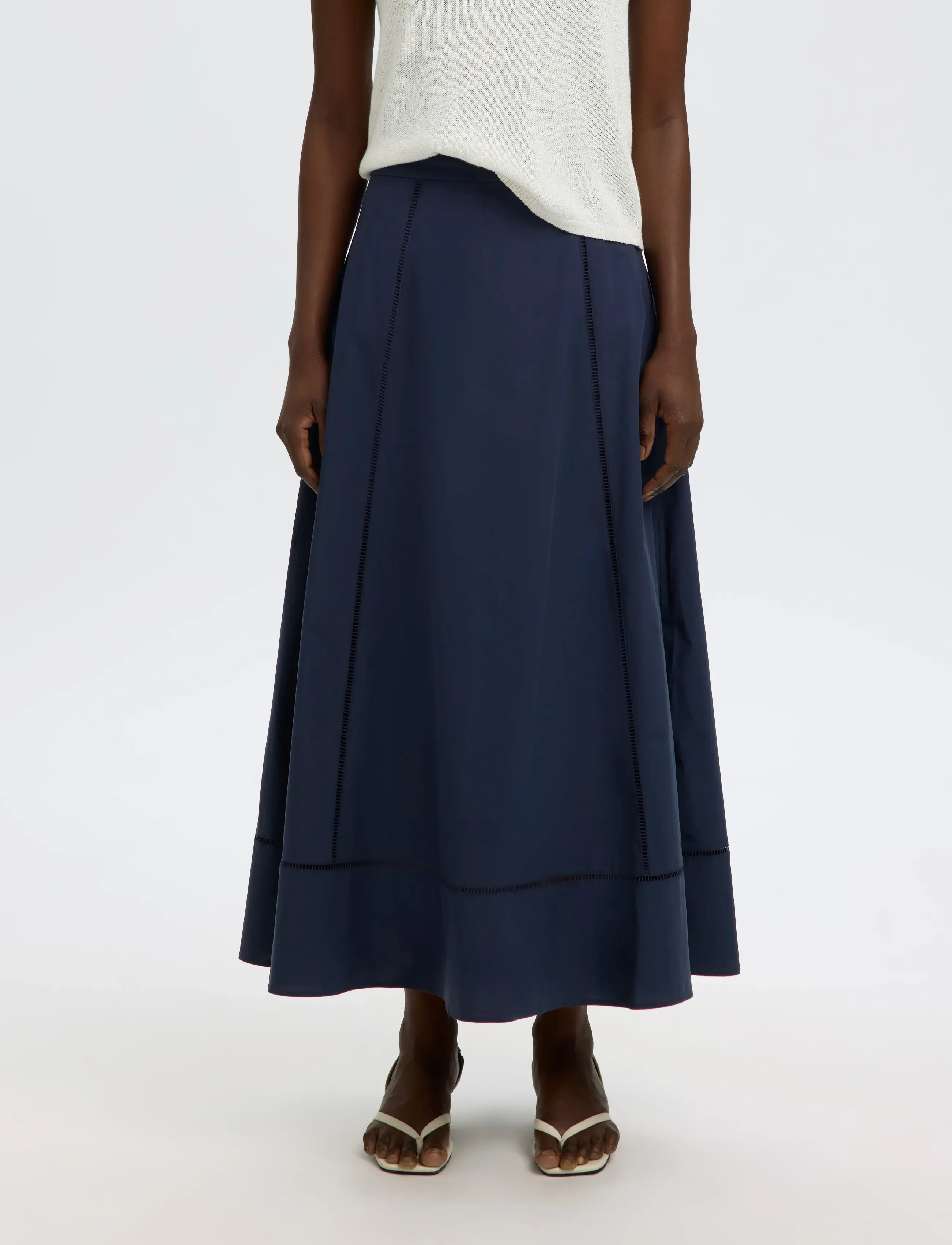 Selected Slfdelia Ankle Ladder Stitch Skirt B, 38, Röcke, Marineblau - Maxi Frauen