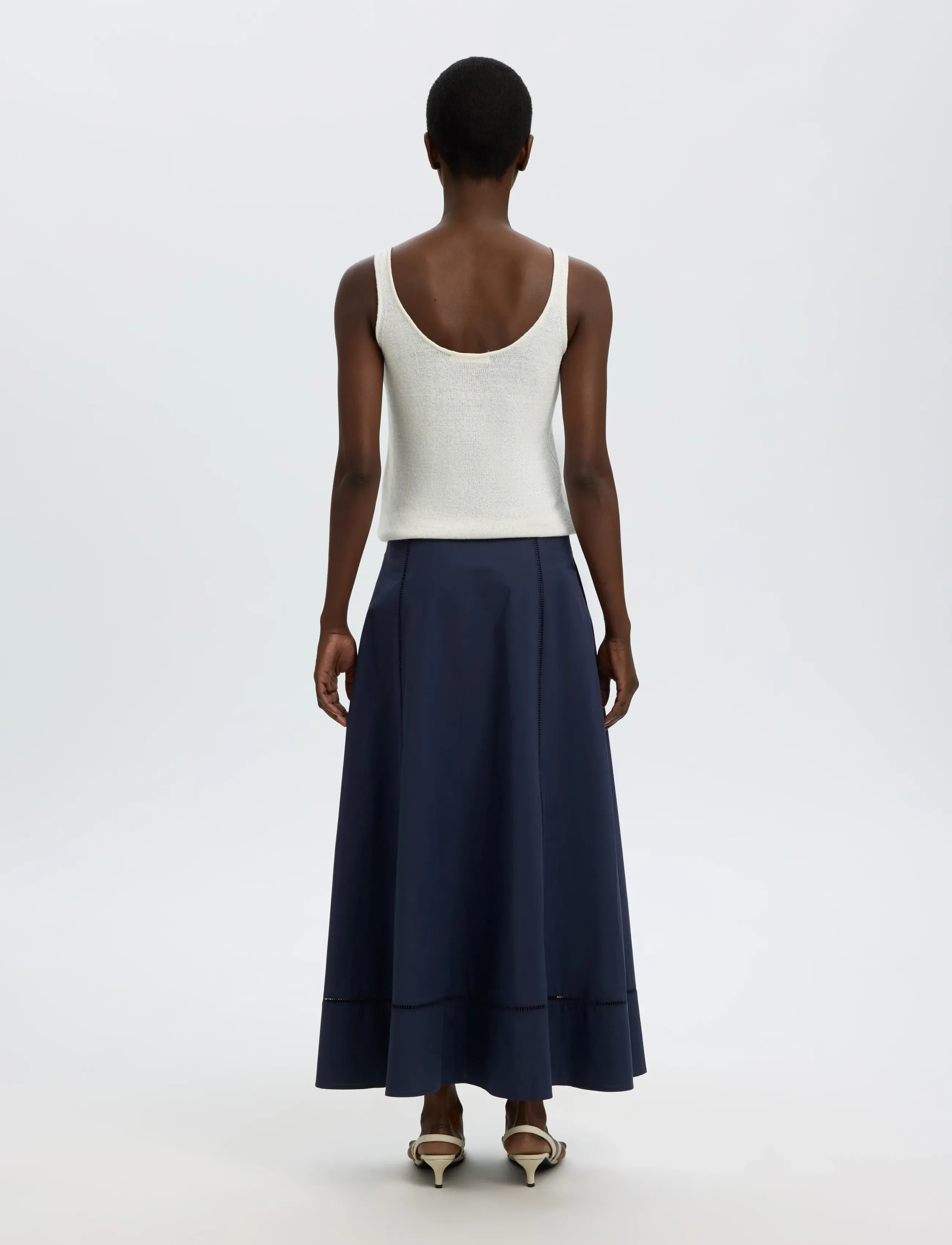 Selected - SLFDELIA ANKLE LADDER STITCH SKIRT B - jupes longues - dark sapphire - 2