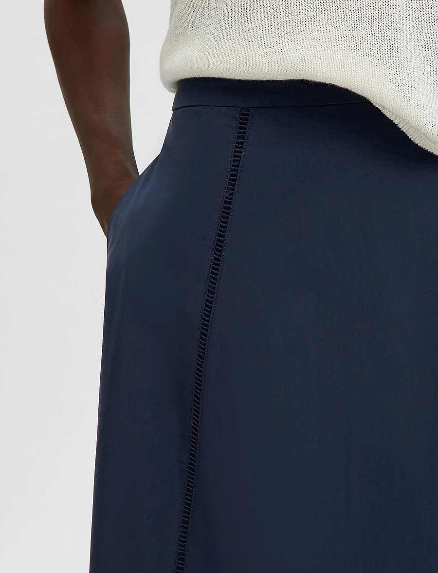 Selected - SLFDELIA ANKLE LADDER STITCH SKIRT B - jupes longues - dark sapphire - 4