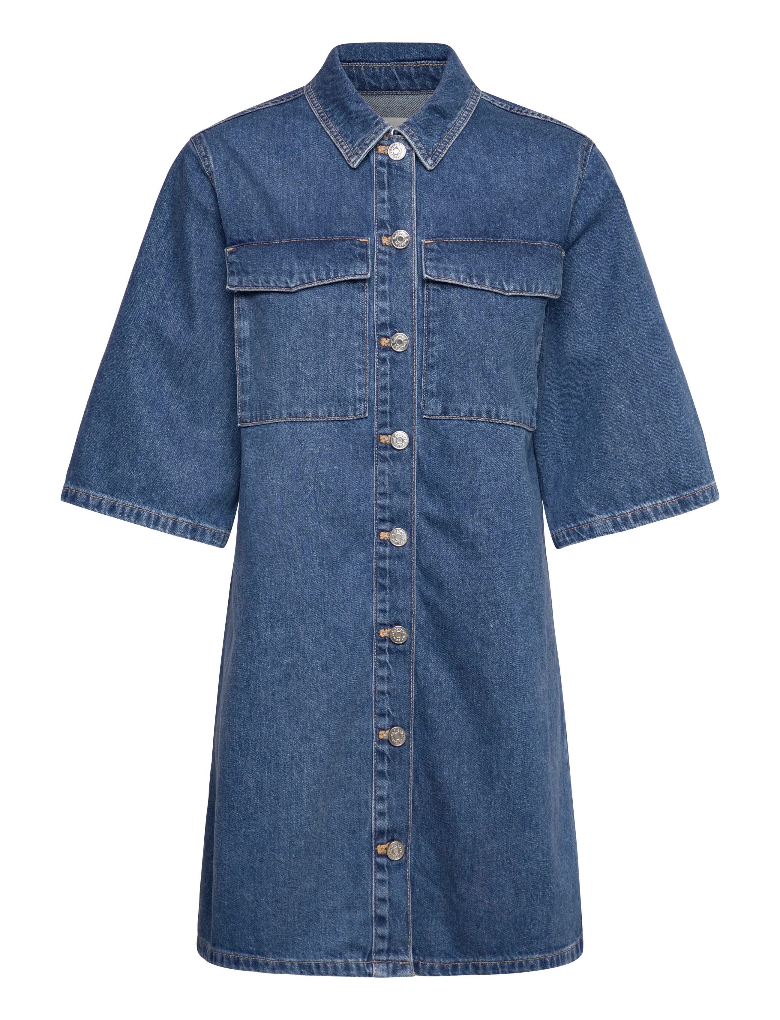 Selected SLFAGATHE SHORT DENIM DRESS - Denimkjoler - MEDIUM BLUE DENIM / blue