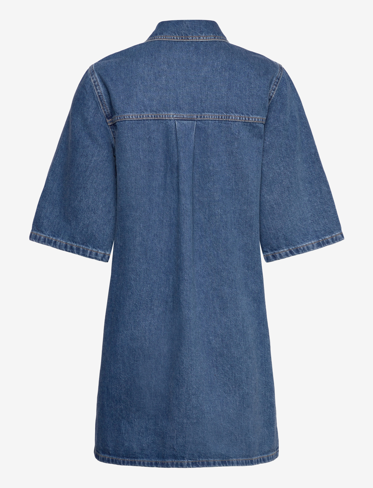 Selected - SLFAGATHE SHORT DENIM DRESS - särkkleidid - medium blue denim - 1