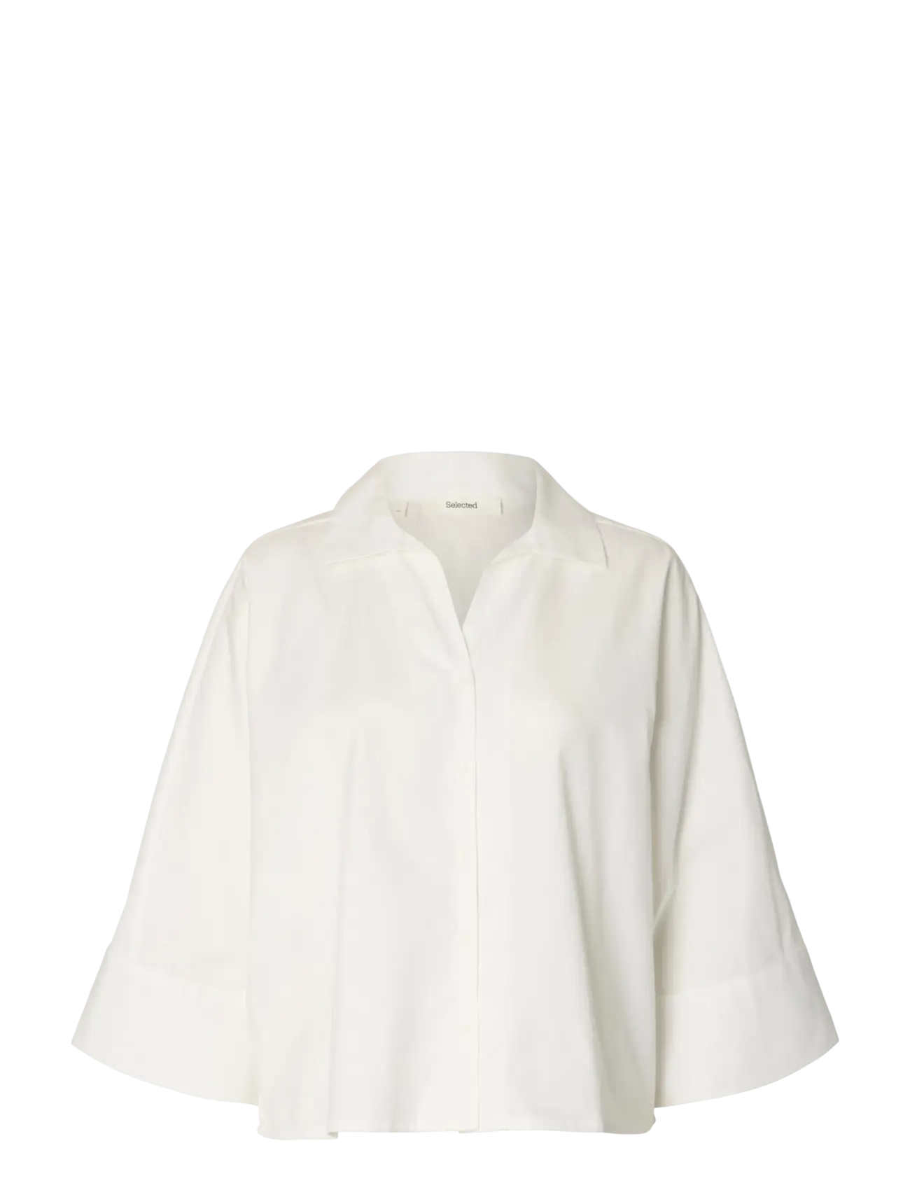 Selected SLWEMILIA OVERSIZE 3/4 SHIRT NOOS - Tøj - BRIGHT WHITE / white
