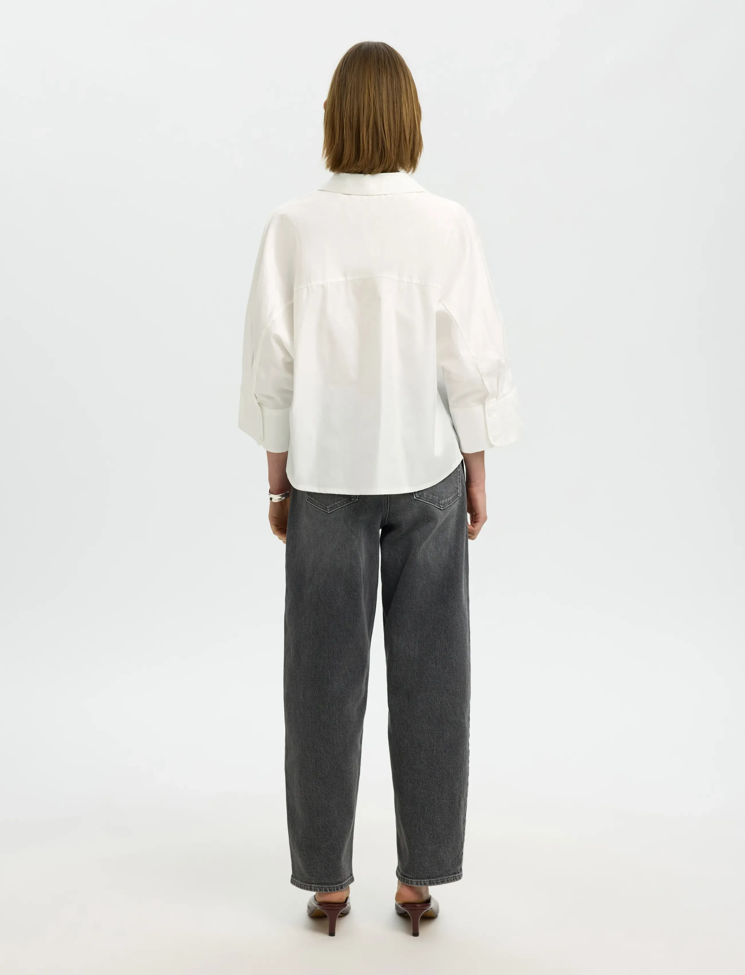 Selected - SLWEMILIA OVERSIZE 3/4 SHIRT NOOS - chemises à manches longues - bright white - 2
