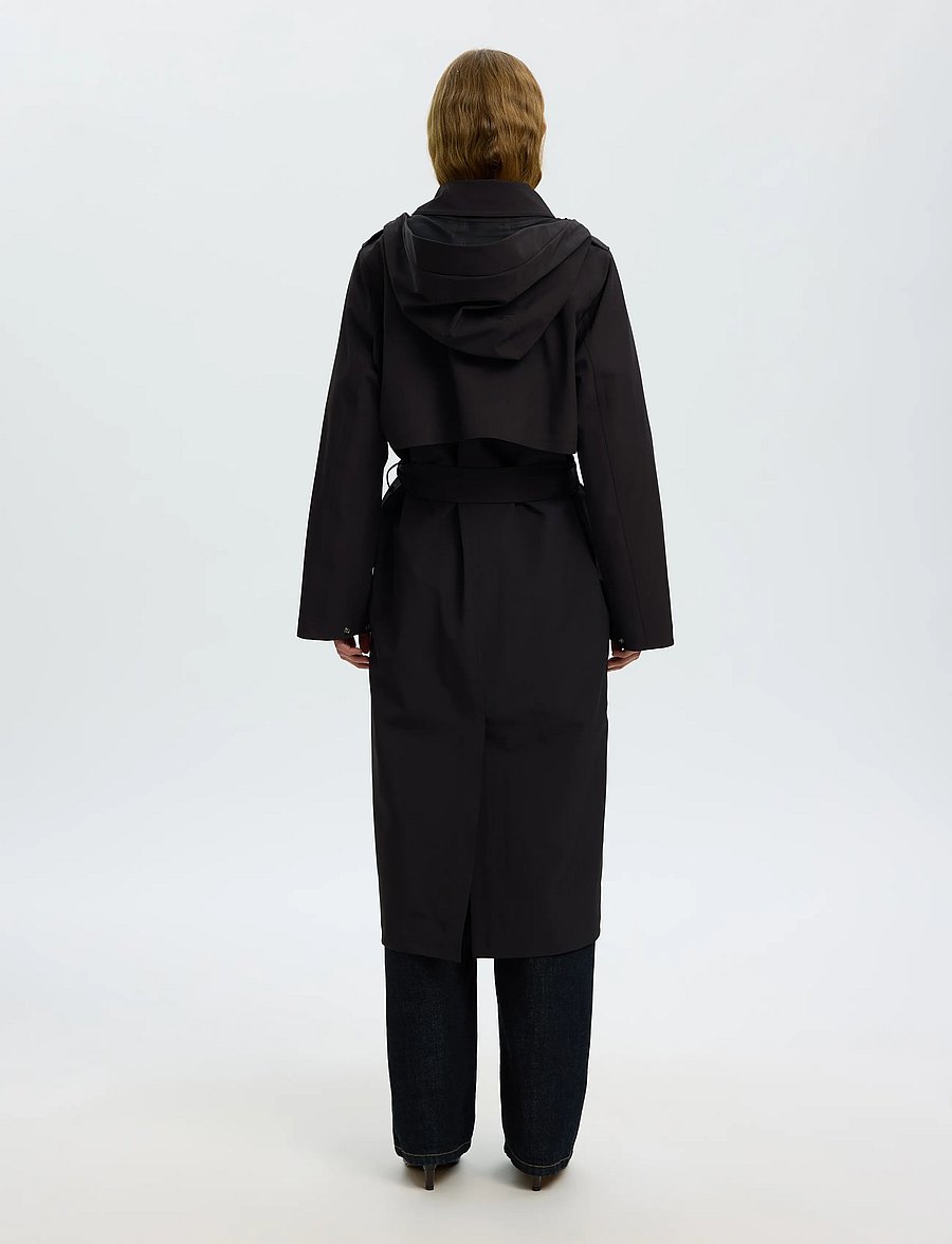Selected - SLWNEW ALINE TECH TRENCHCOAT NOOS - trenchcoats - black - 2