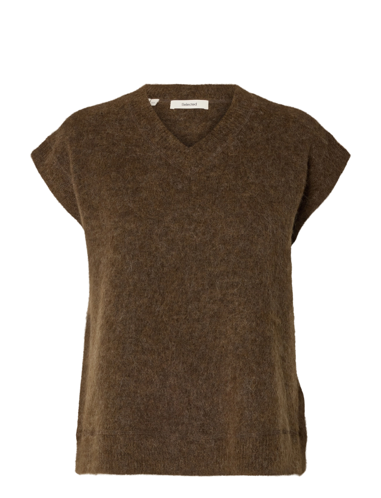 SELECTED Slwlulu Brushed Knit Vest Braun - XXL - Damen