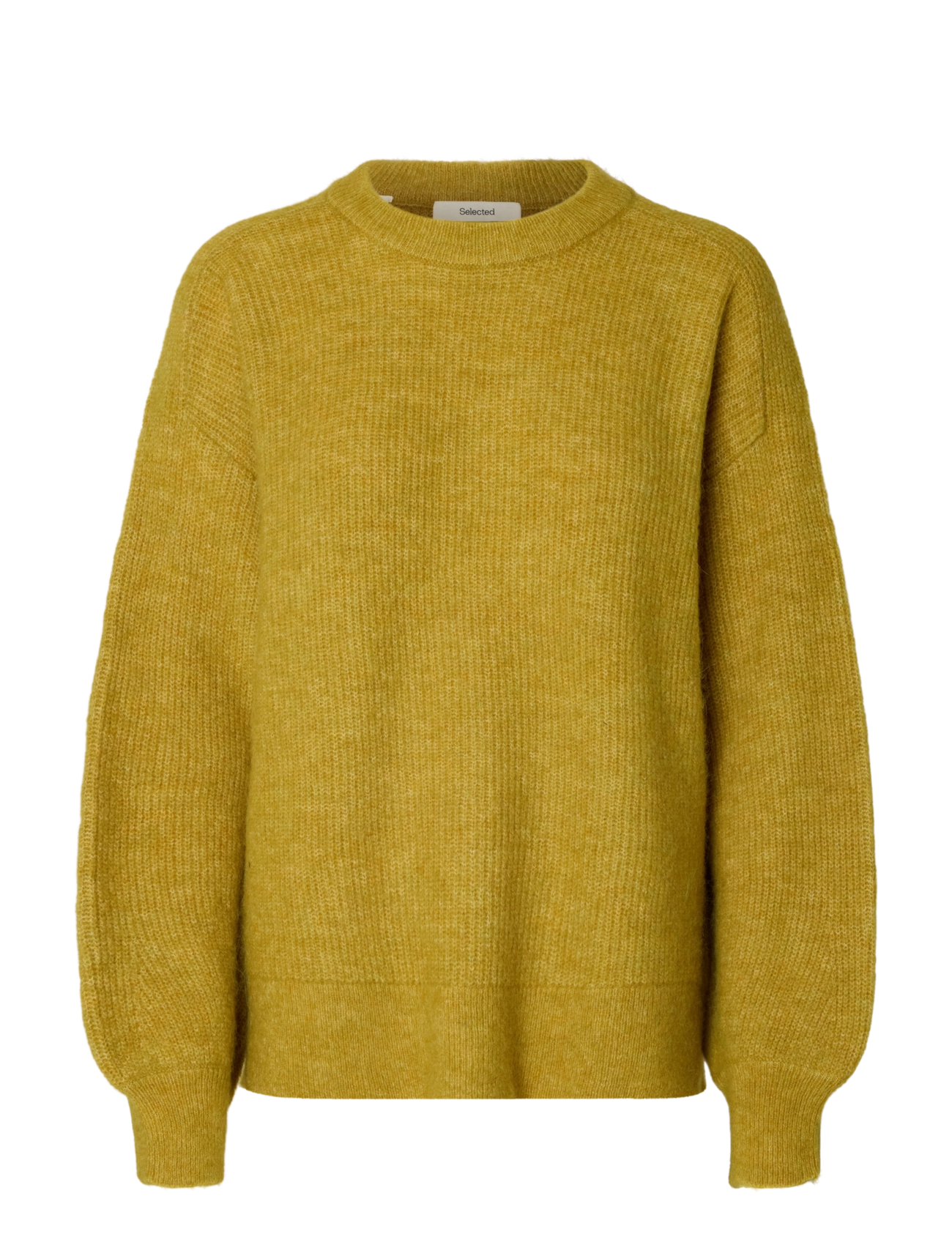 Selected SLWLULU LS KNIT RELAXED O-NECK - Striktrøjer - AVOCADO OIL / green