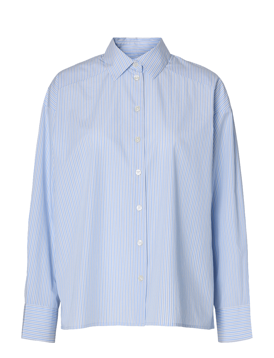 Selected - SLWSANDRA LS OVERSIZED SHIRT NOOS - long-sleeved shirts - cashmere blue - 0