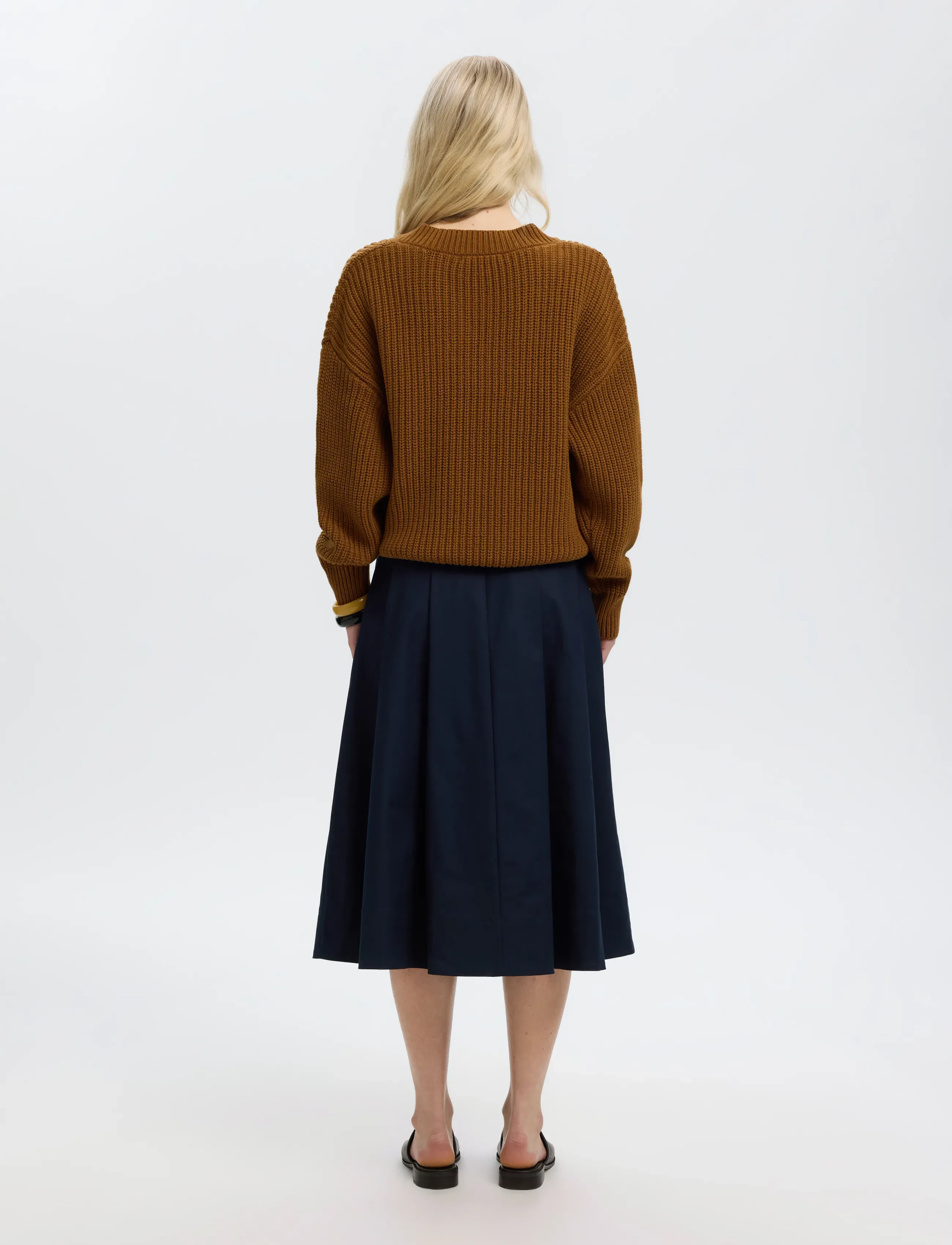 Selected - SLWSELMA SUS LS KNIT V-NECK - monks robe - 2