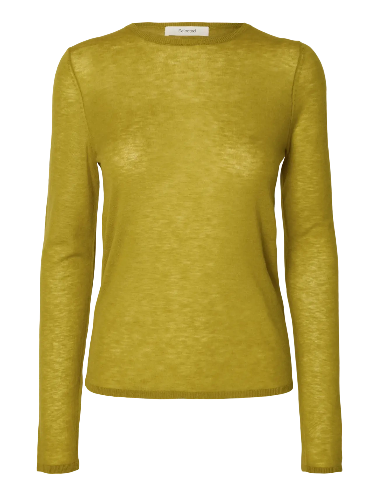 Selected SLWVENDY LS KNIT WOOL O-NECK NOOS - Jumpers - AVOCADO OIL / khaki/green