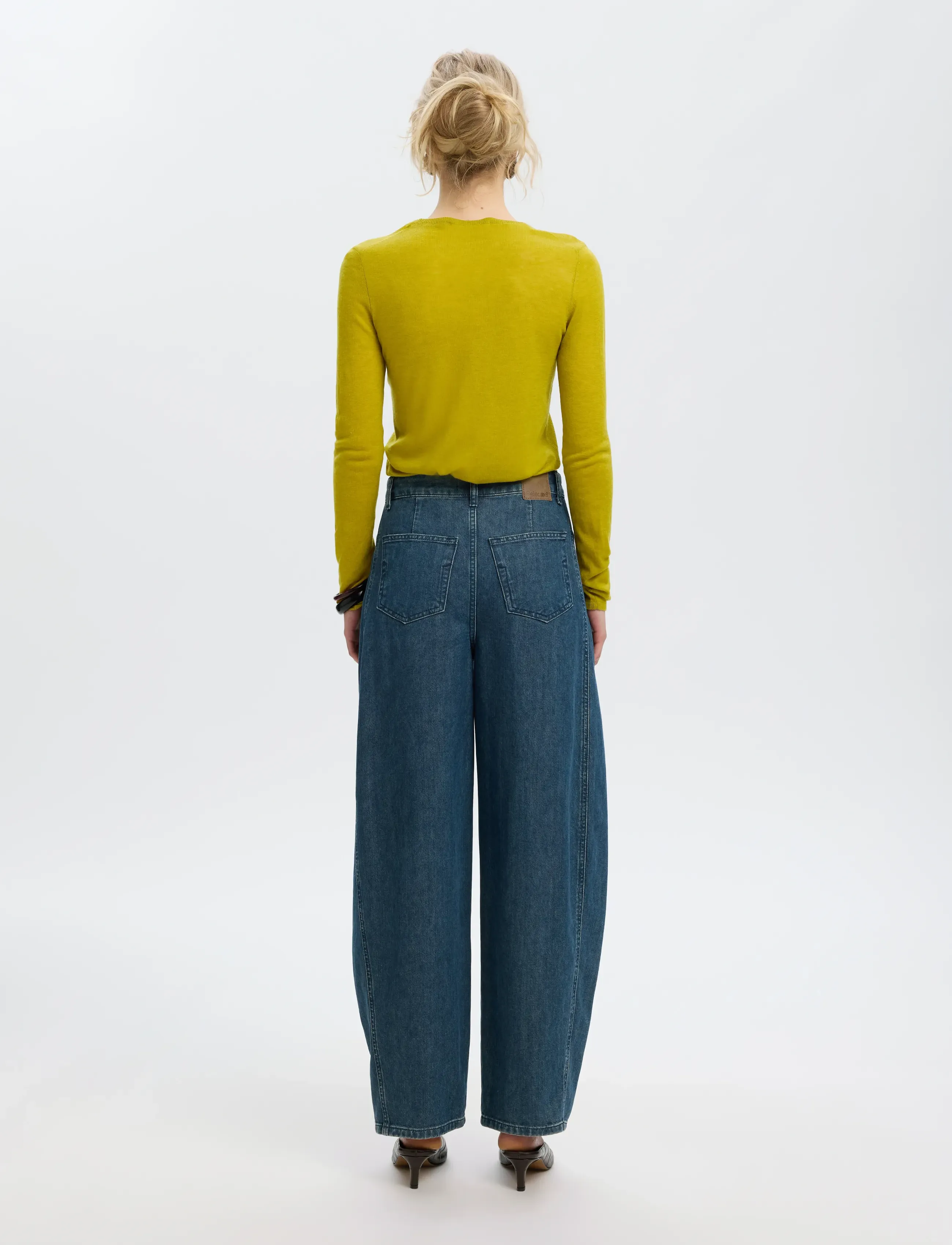 Selected - SLWVENDY LS KNIT WOOL O-NECK NOOS - jumpers - avocado oil - 2