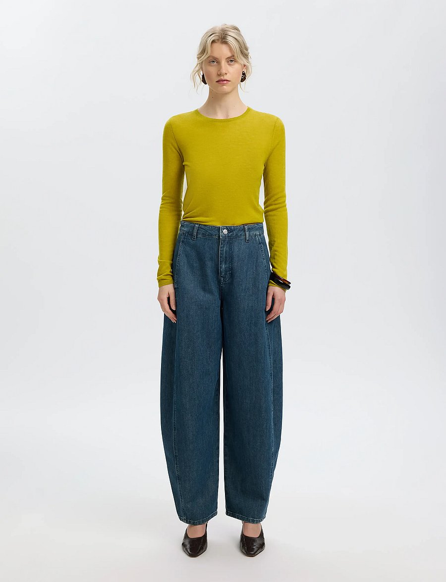 Selected - SLWVENDY LS KNIT WOOL O-NECK NOOS - pullover - avocado oil - 3