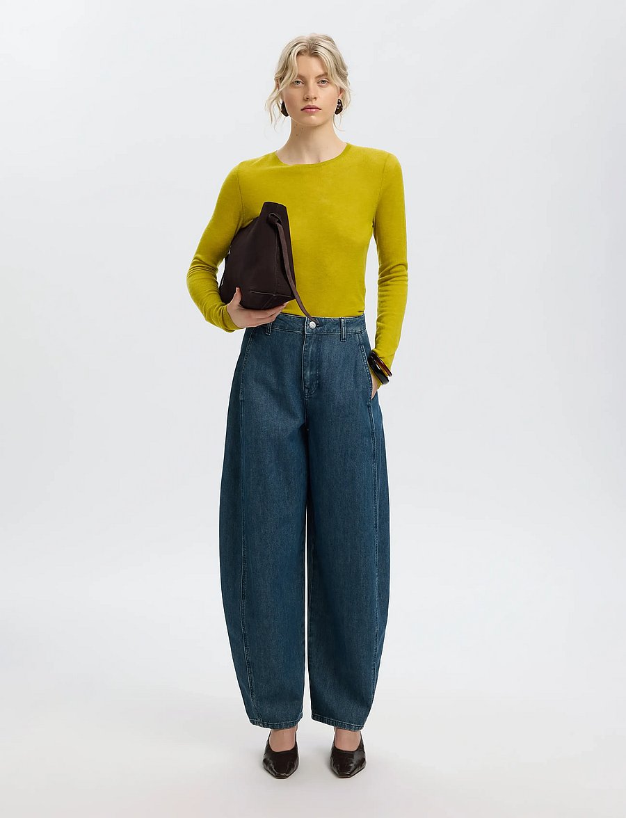 Selected - SLWVENDY LS KNIT WOOL O-NECK NOOS - stickade tröjor - avocado oil - 5