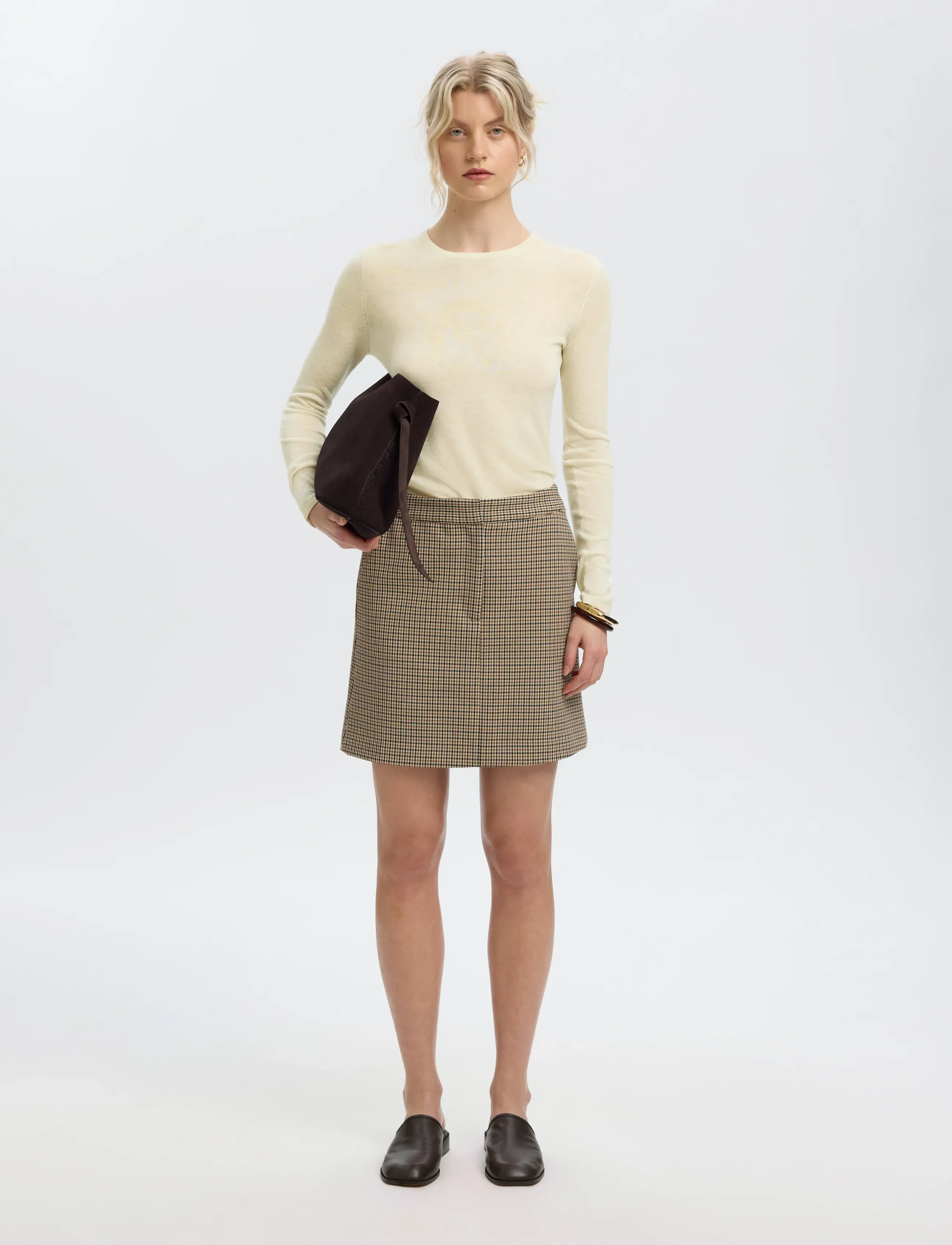 Selected - SLWVENDY LS KNIT WOOL O-NECK NOOS - jumpers - birch - 3