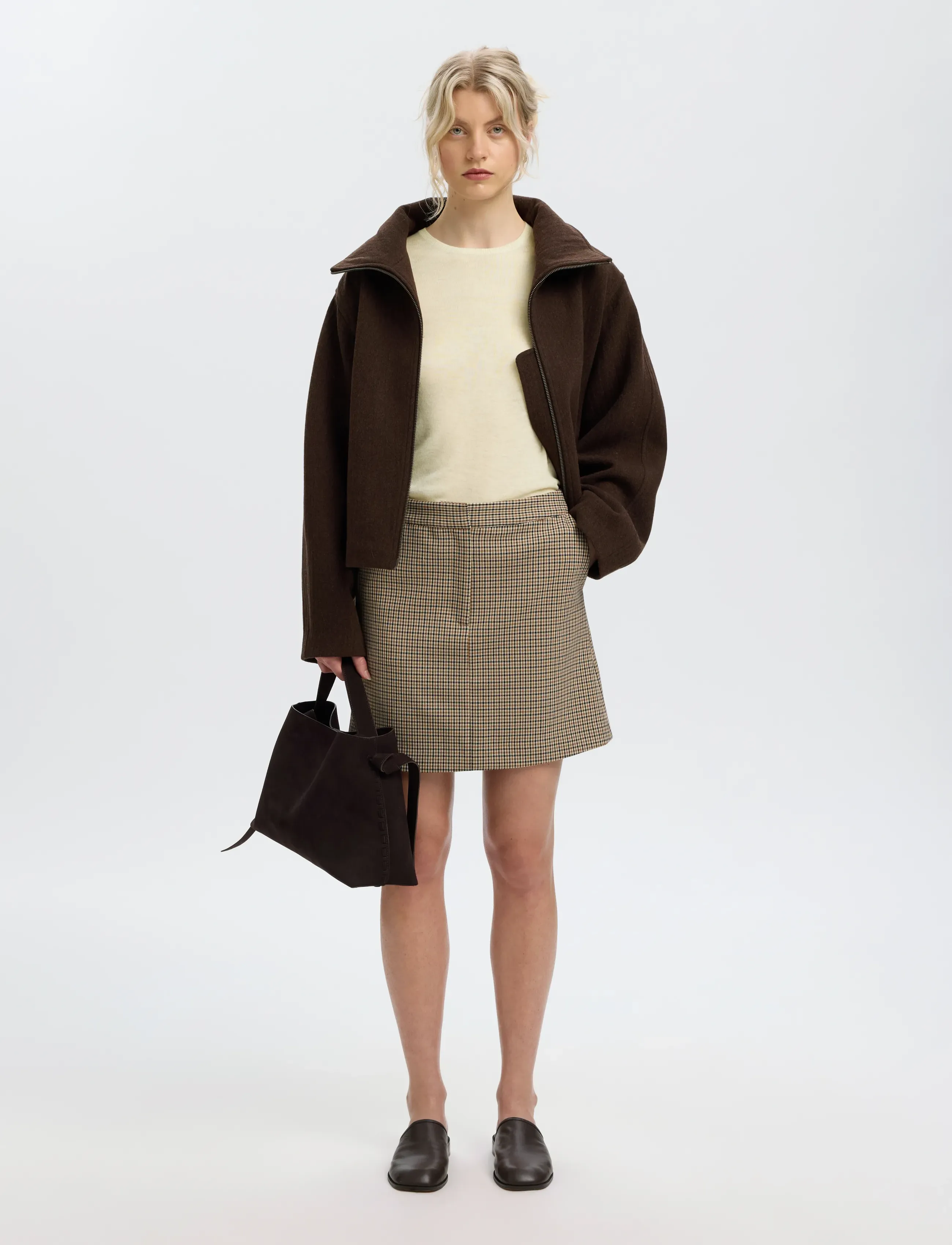 Selected - SLWVENDY LS KNIT WOOL O-NECK NOOS - jumpers - birch - 5