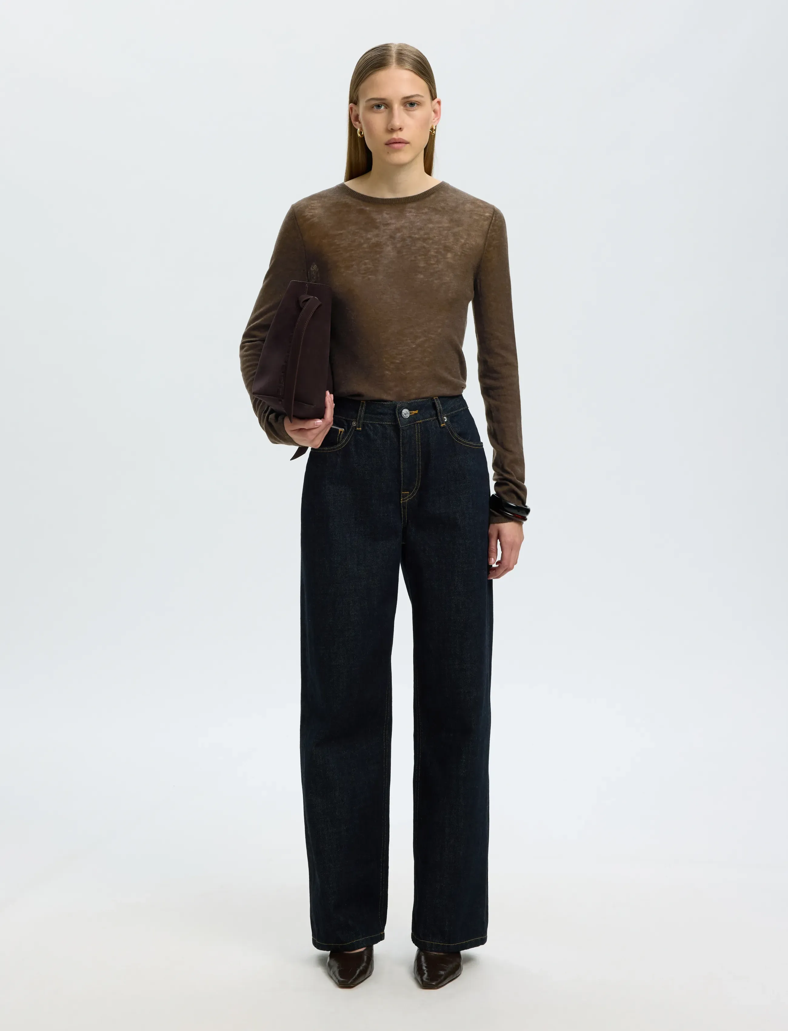 Selected - SLWVENDY LS KNIT WOOL O-NECK NOOS - striktrøjer - delicioso - 3