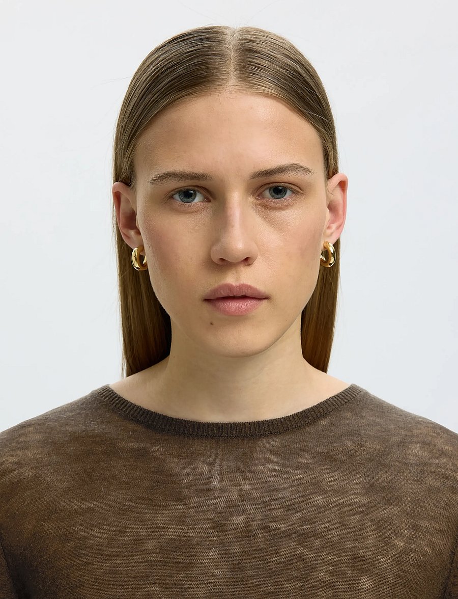 Selected - SLWVENDY LS KNIT WOOL O-NECK NOOS - striktrøjer - delicioso - 4