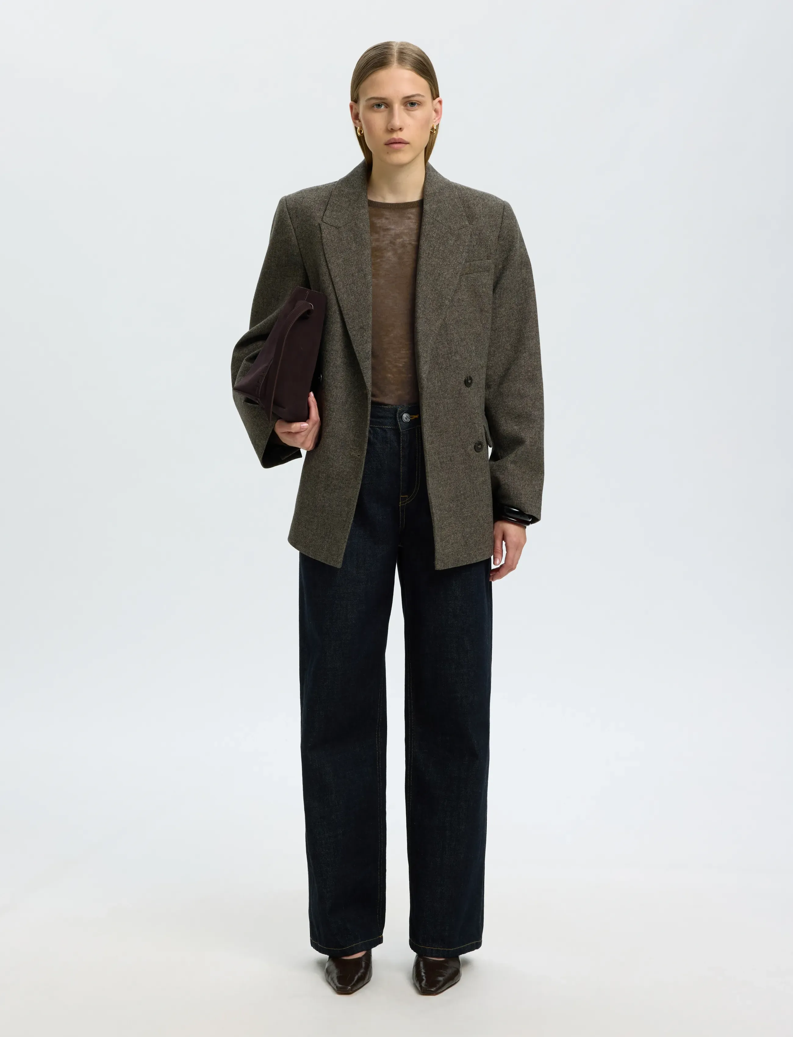 Selected - SLWVENDY LS KNIT WOOL O-NECK NOOS - striktrøjer - delicioso - 5